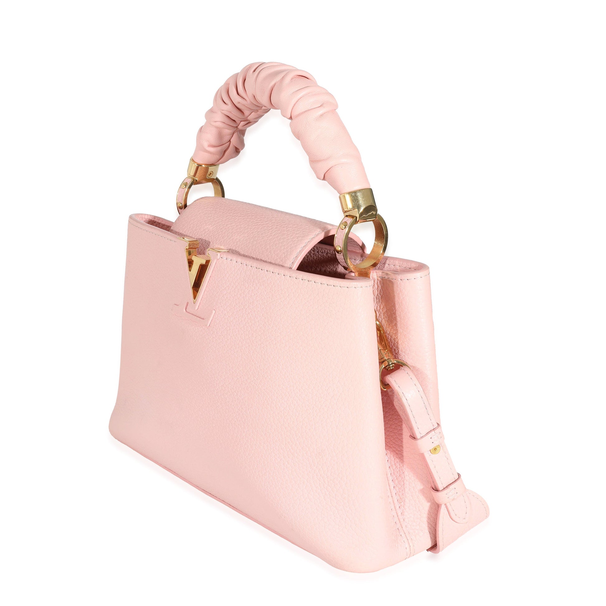 Louis Vuitton Bubble Gum Pink Taurillon Scrunchie Capucines BB