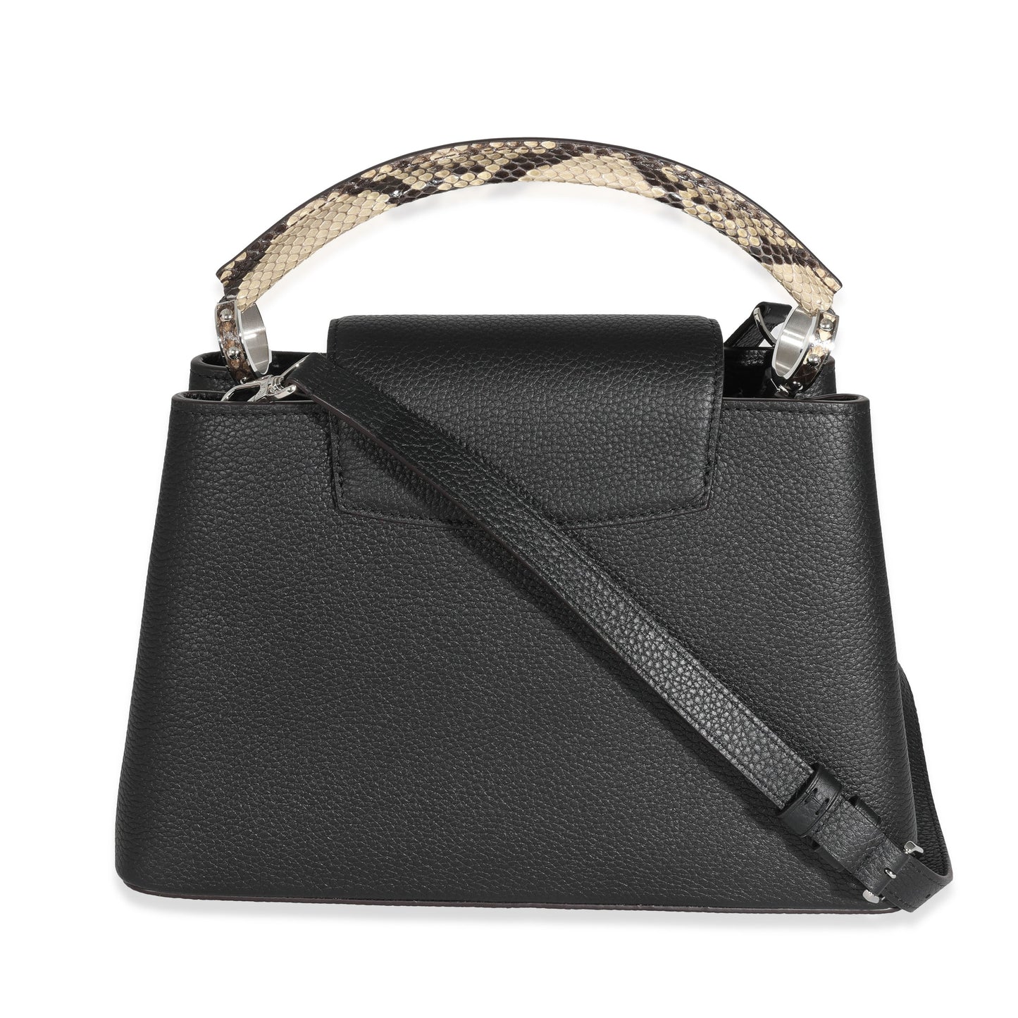 Luxury Women's Handbag | Louis Vuitton Black Taurillon Python Capucines PM