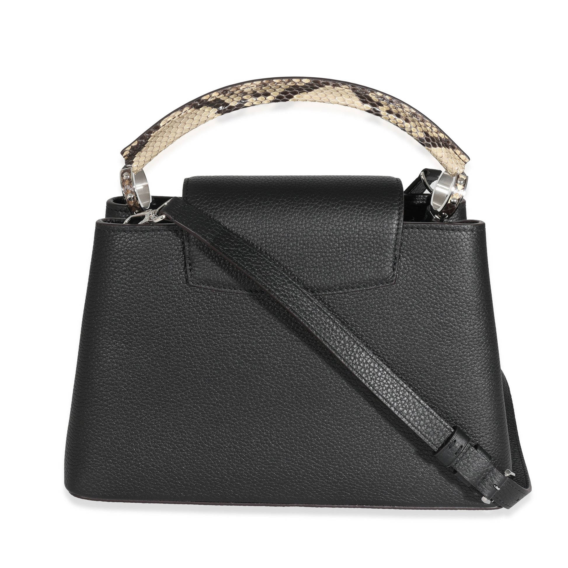 Luxury Women's Handbag | Louis Vuitton Black Taurillon Python Capucines PM