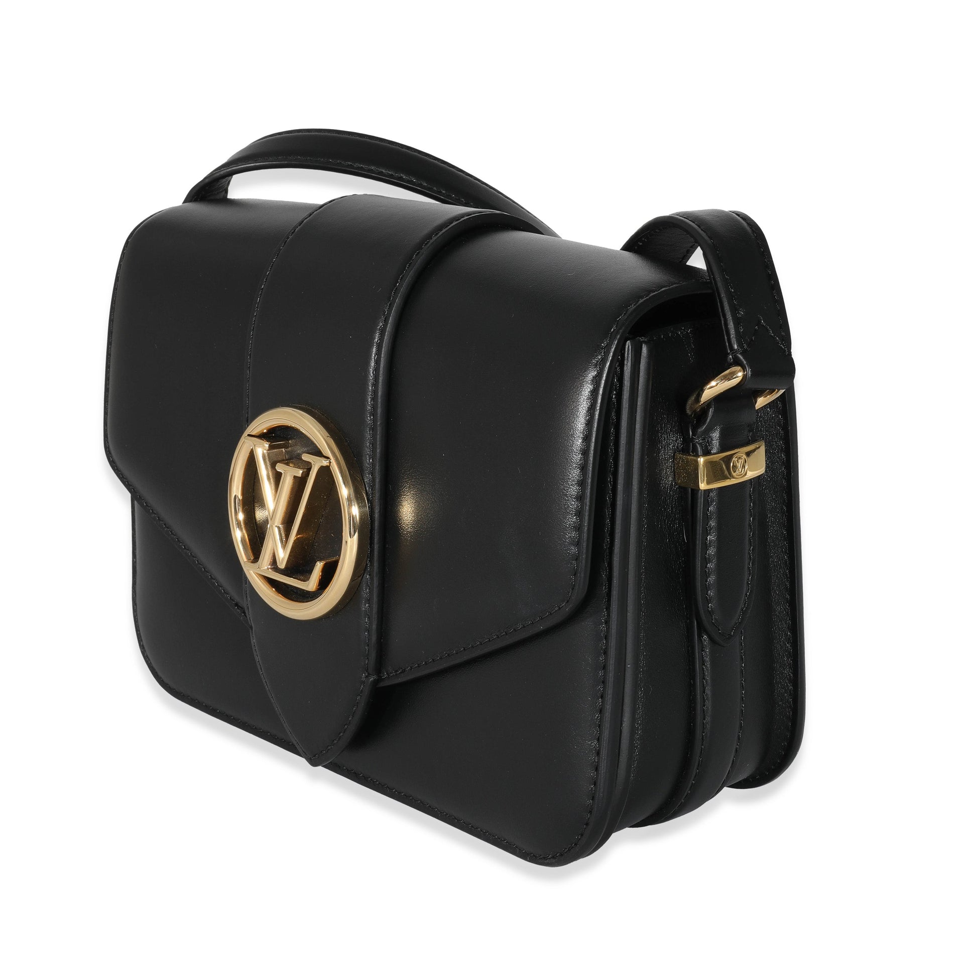 Louis Vuitton Black Smooth CalfskinPont 9 MM