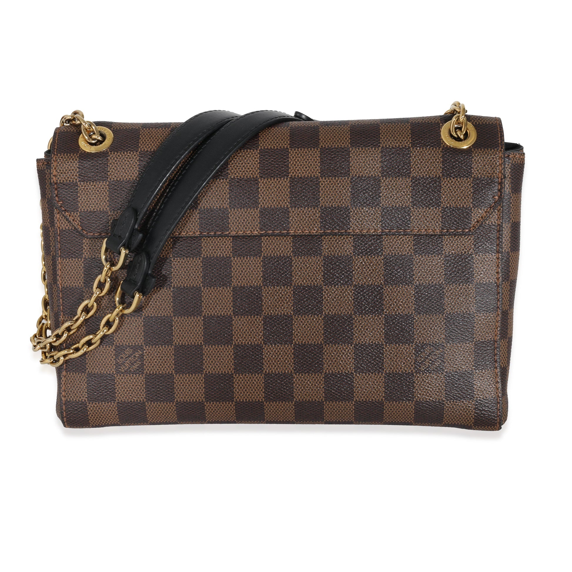 Luxury Women's Handbag | Louis Vuitton Black Calfskin Damier Ebene Canvas Vavin PM