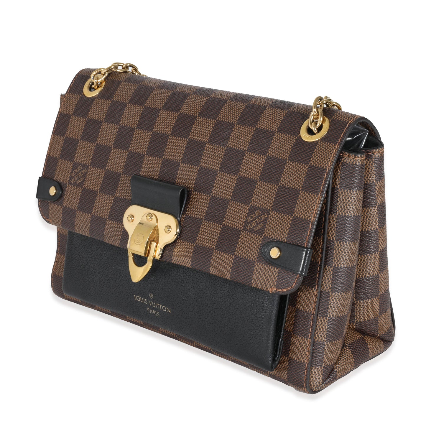 Luxury Women's Handbag | Louis Vuitton Black Calfskin Damier Ebene Canvas Vavin PM