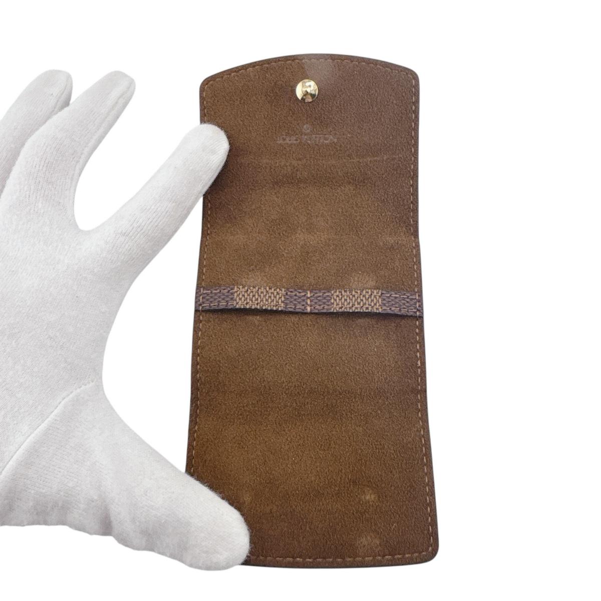 LOUIS VUITTON Other accessories Damier canvas Brown Cufflink case Neo Crew Cufflinks unisex(Unisex)