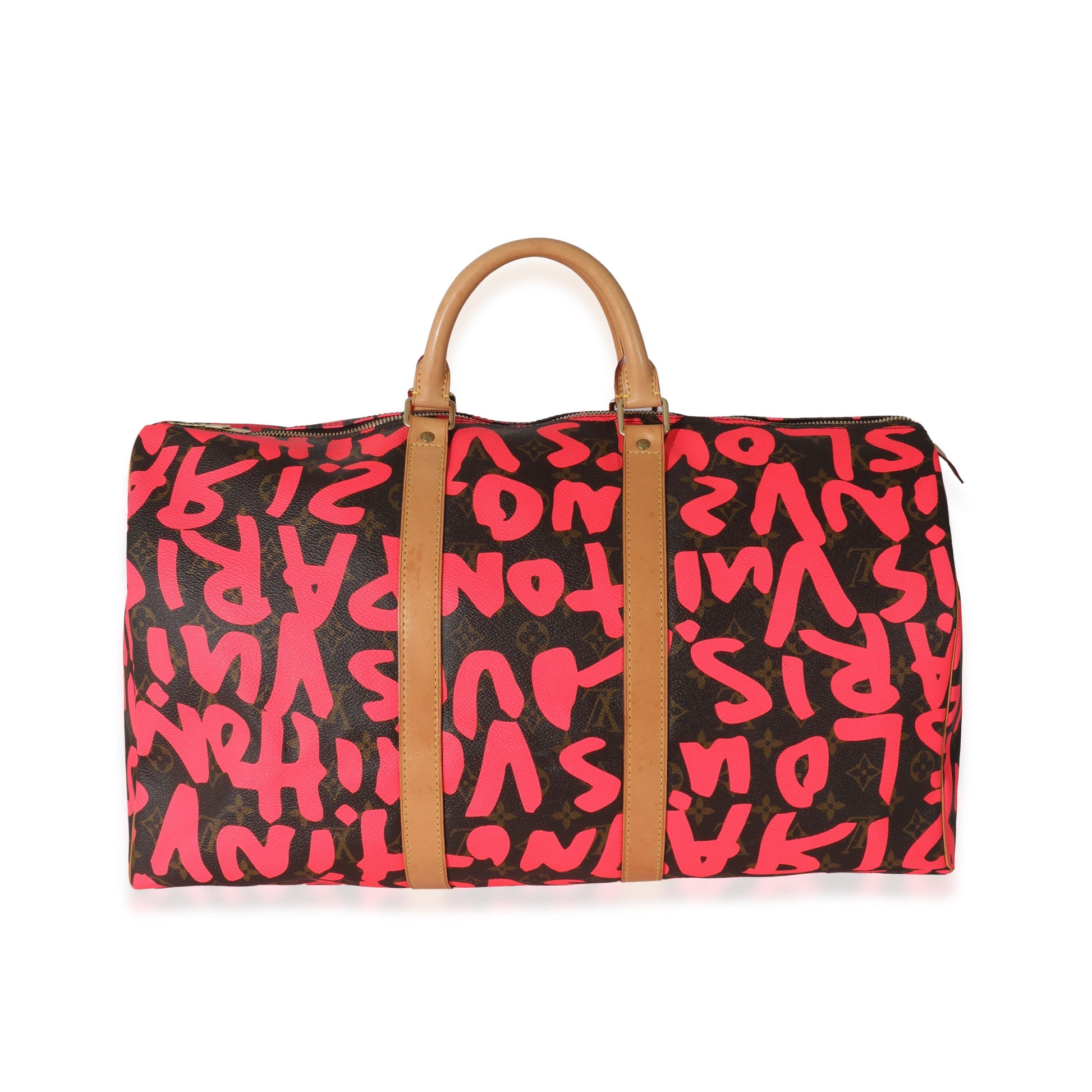 Louis Vuitton x Stephen Spro Pink Monogram Graffiti Keepall 50
