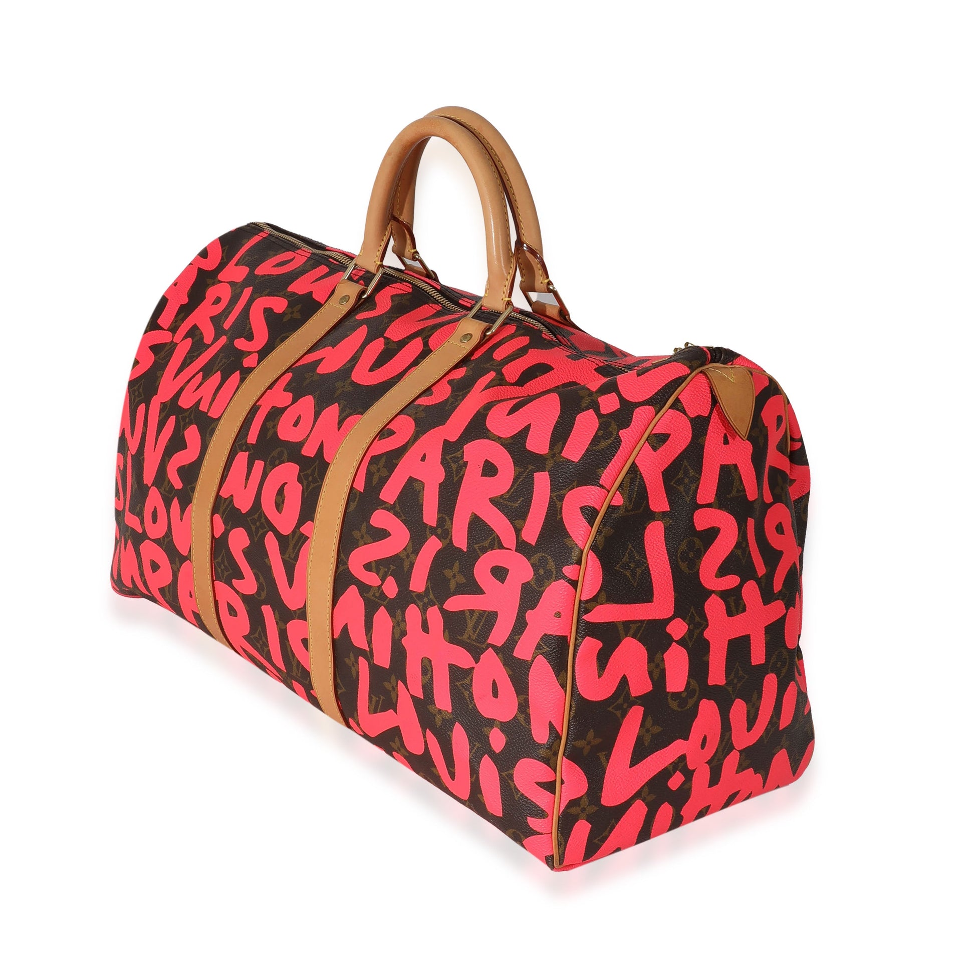 Louis Vuitton x Stephen Spro Pink Monogram Graffiti Keepall 50