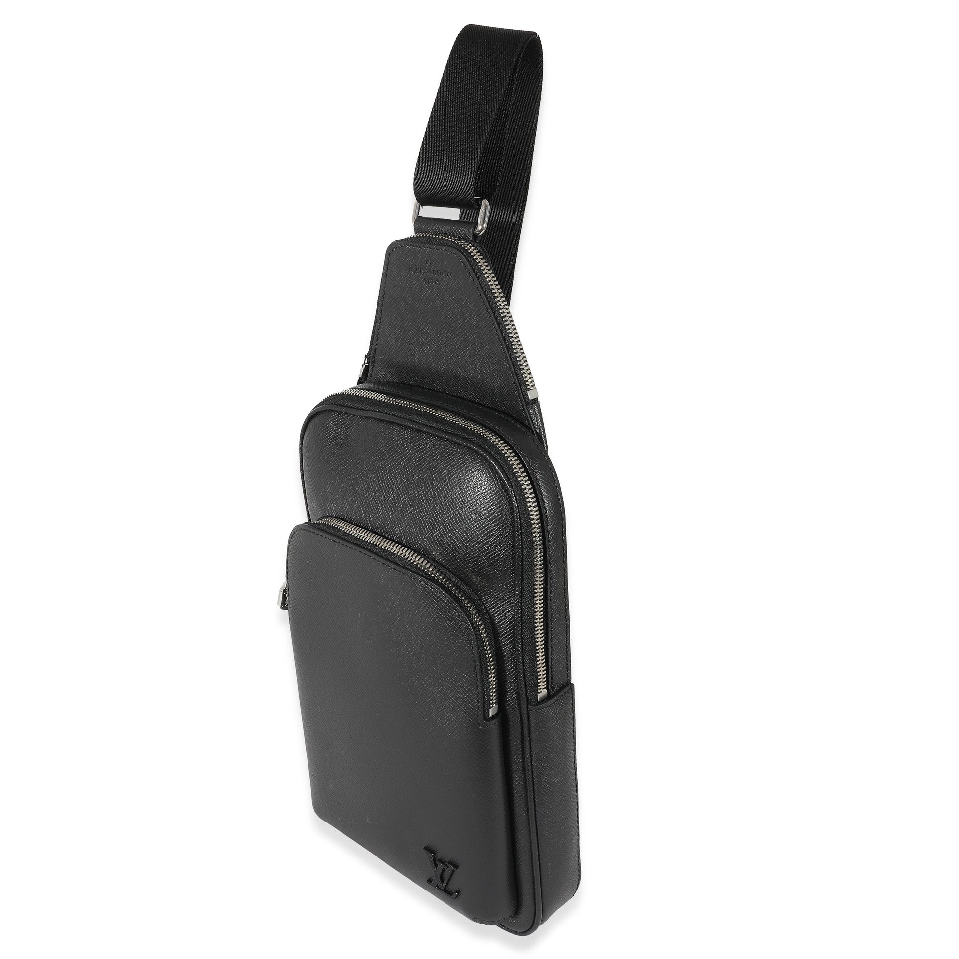 Luxury Women's Handbag | Louis Vuitton Black Taiga Avenue Sling Bag