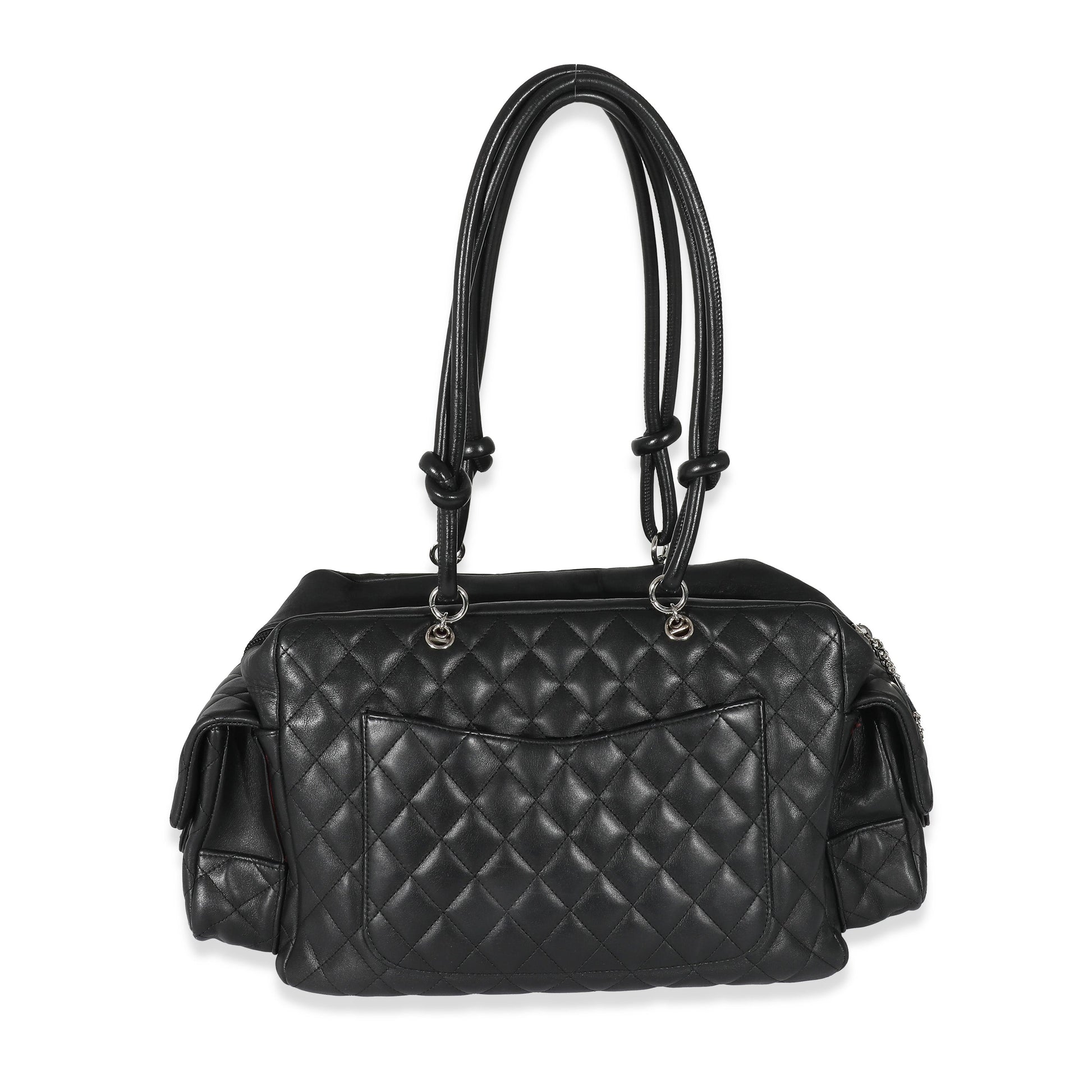 Chanel Black Quilted Lambskin Large Cambon Multipocket Reporter Bag