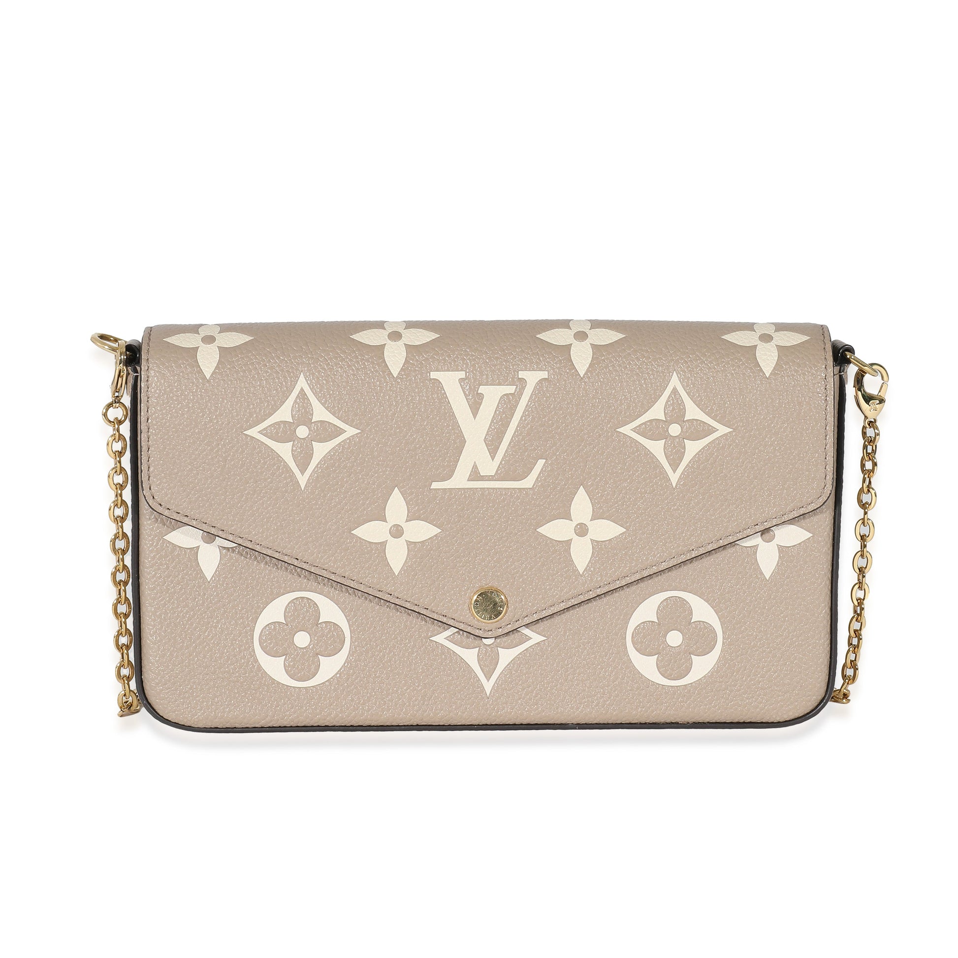 Louis Vuitton Tourterelle Creme Empreinte Monogram Giant Félicie Pochette