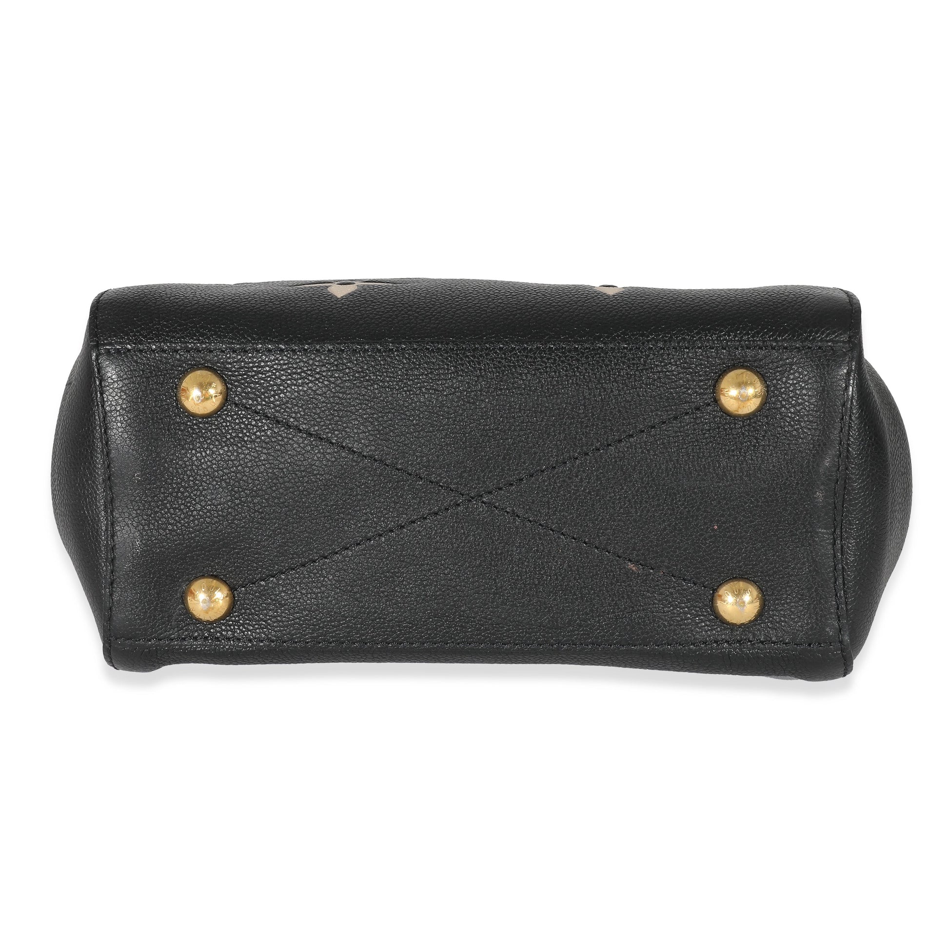 Luxury Women's Handbag | Louis Vuitton Black Beige Monogram Empreinte Montaigne BB