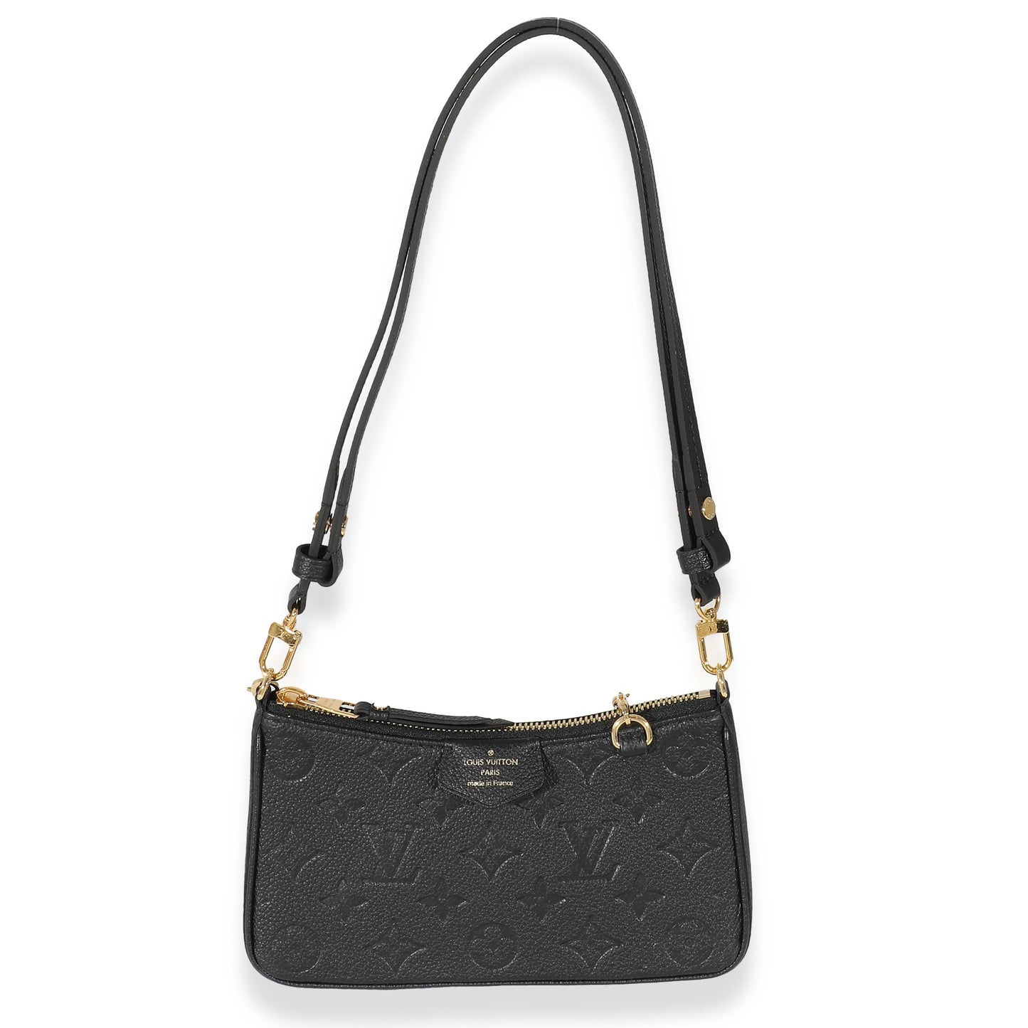 Luxury Women's Clutch Bag | Louis Vuitton Black Empreinte Easy Pouch On Strap