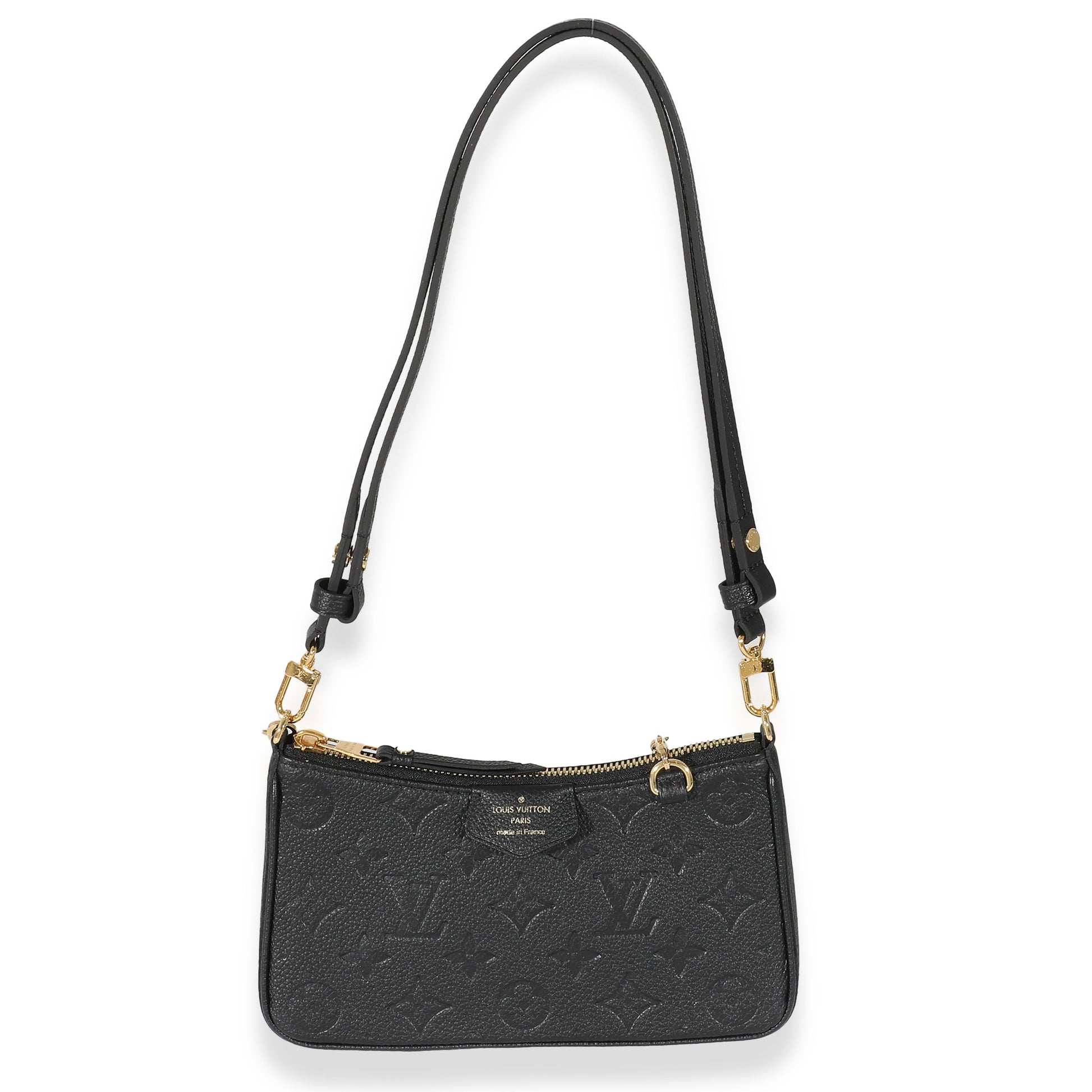 Luxury Women's Clutch Bag | Louis Vuitton Black Empreinte Easy Pouch On Strap