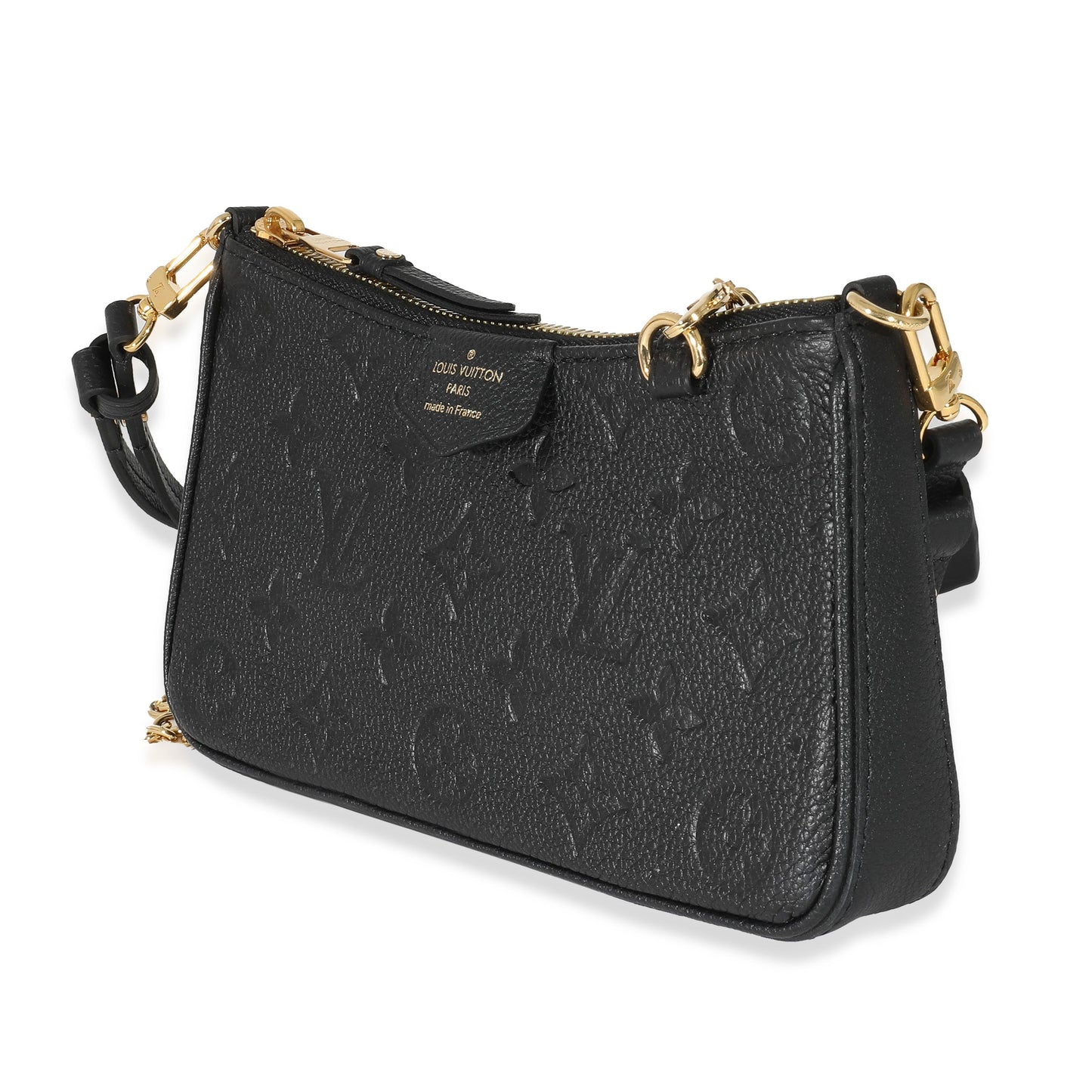Luxury Women's Clutch Bag | Louis Vuitton Black Empreinte Easy Pouch On Strap