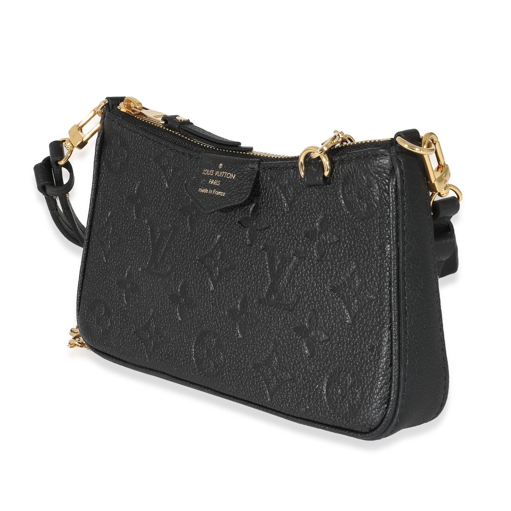 Luxury Women's Clutch Bag | Louis Vuitton Black Empreinte Easy Pouch On Strap