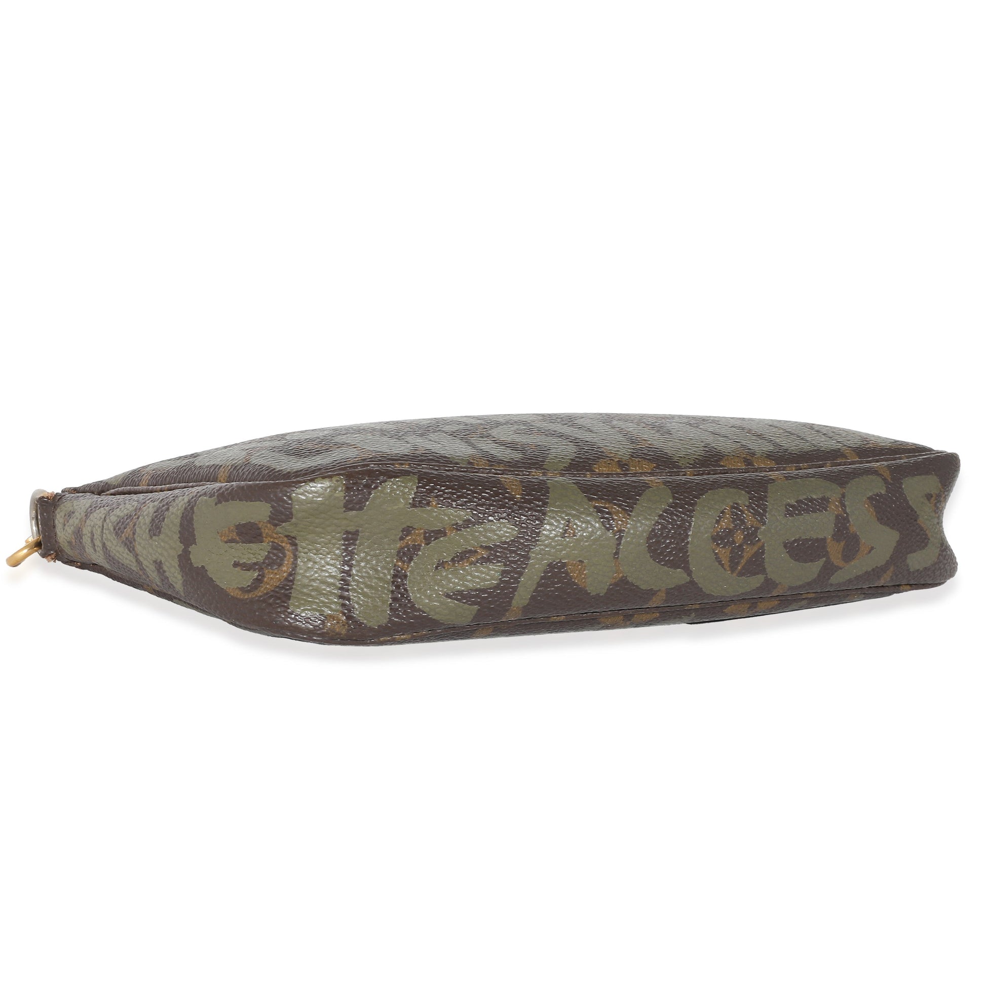 Designer Women's Crossbody Bag | Louis Vuitton x Stephen Spro Kaki Monogram Graffiti Canvas Pochette Accessoir