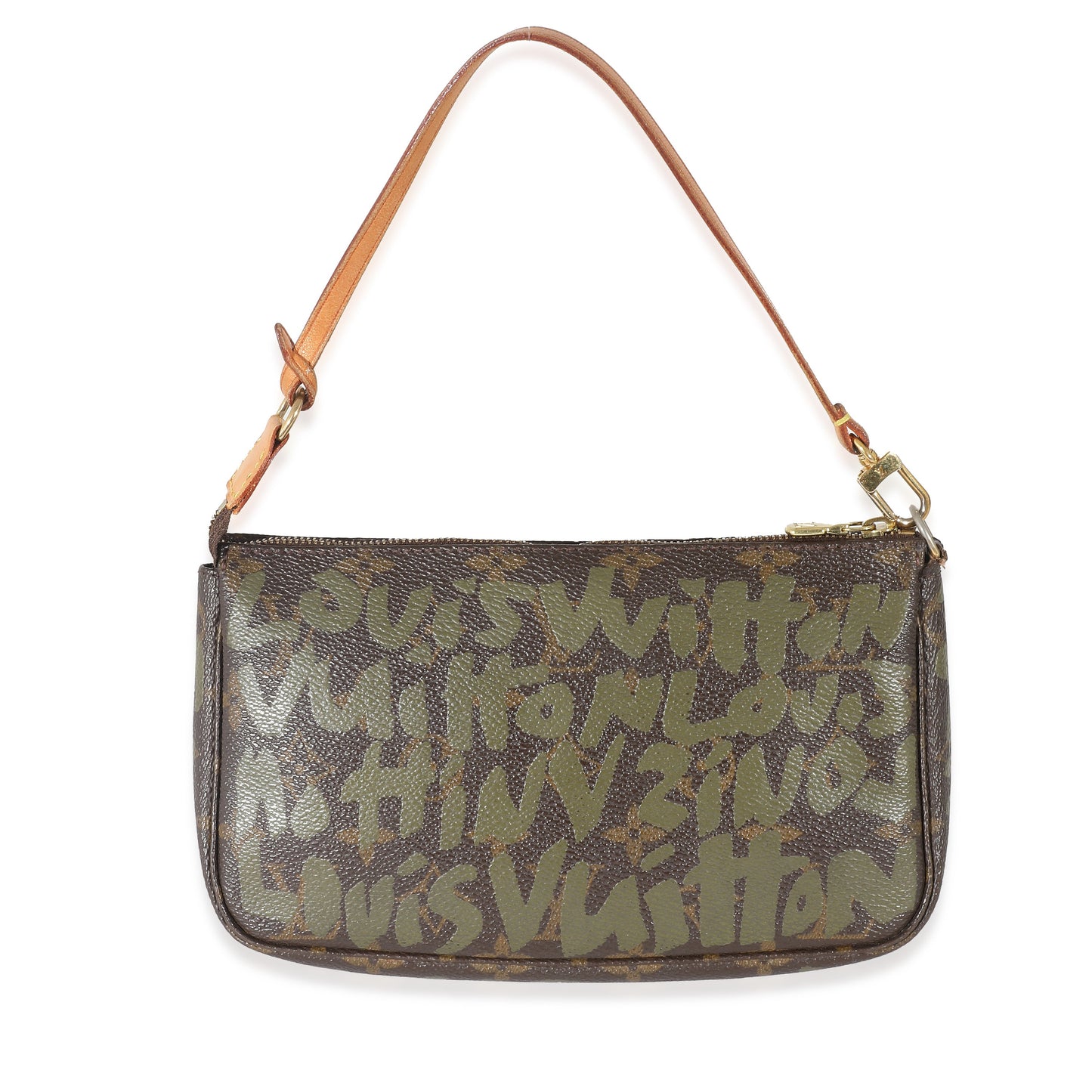 Designer Women's Crossbody Bag | Louis Vuitton x Stephen Spro Kaki Monogram Graffiti Canvas Pochette Accessoir