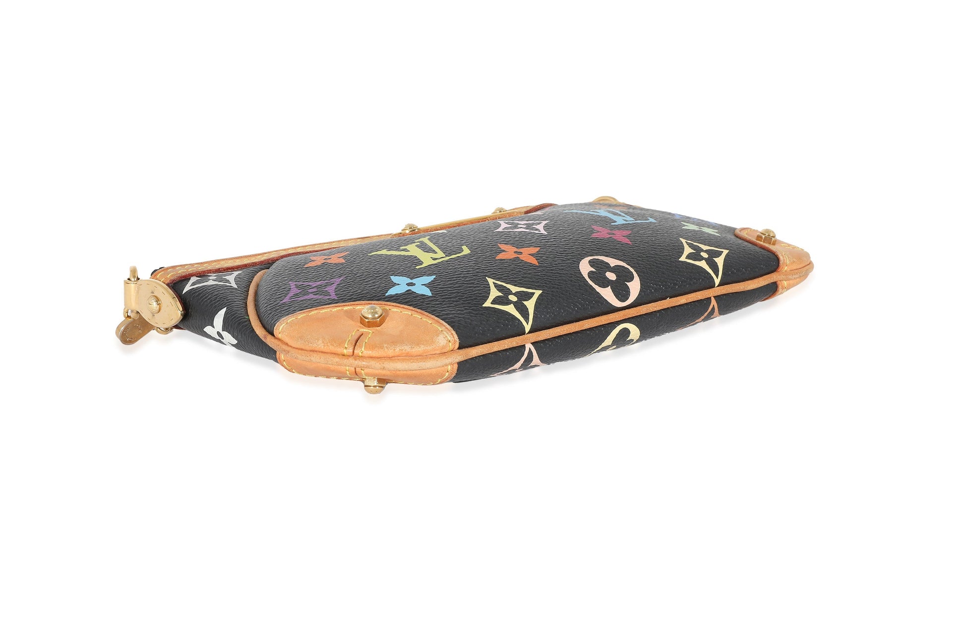 Designer Women's Crossbody Bag | Louis Vuitton x Takashi Murakami Black Multicolor Canvas Milla Pochette