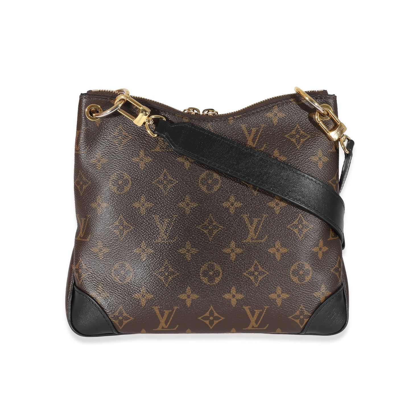 Designer Women's Crossbody Bag | Louis Vuitton Black Leather Monogram Canvas Odeon PM