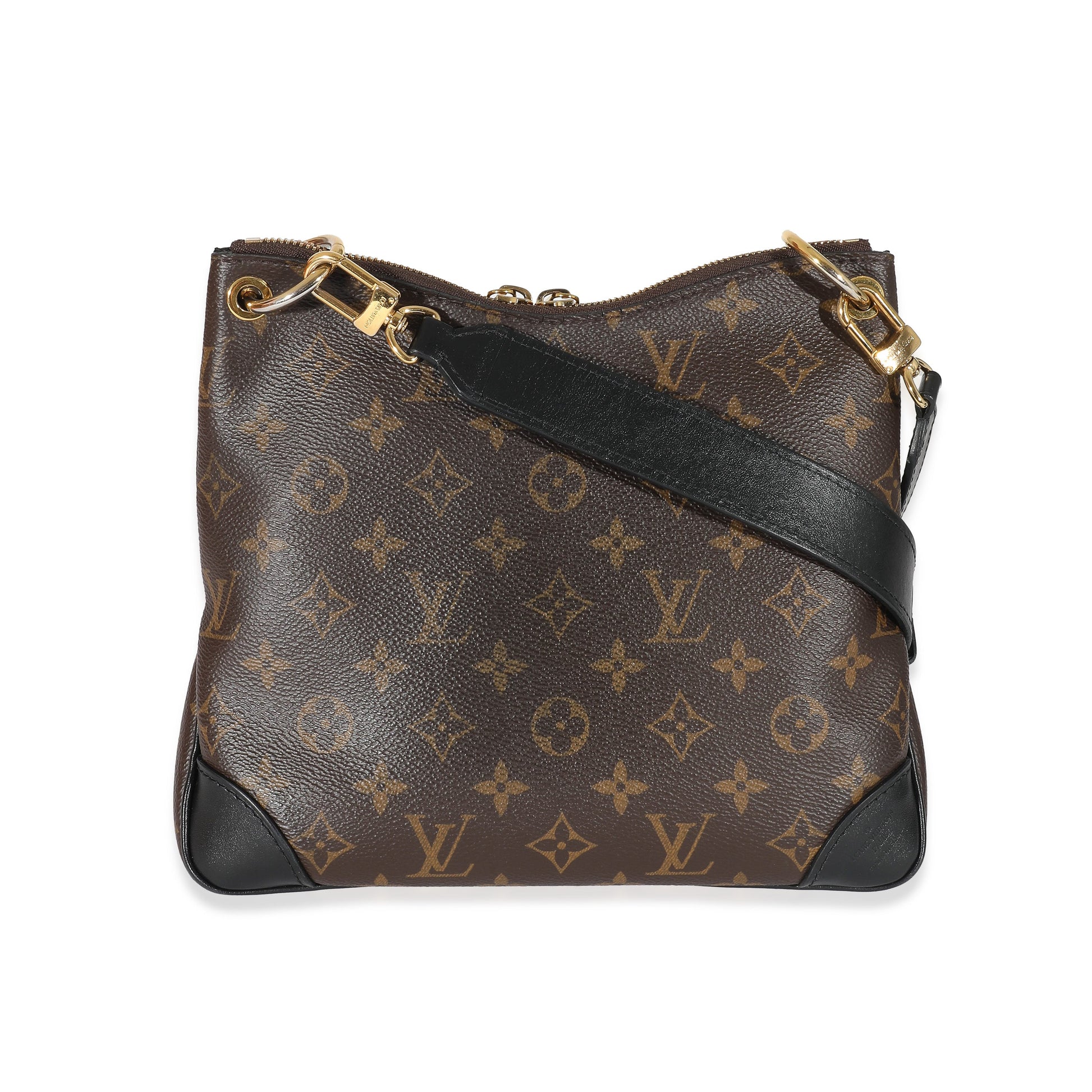 Designer Women's Crossbody Bag | Louis Vuitton Black Leather Monogram Canvas Odeon PM