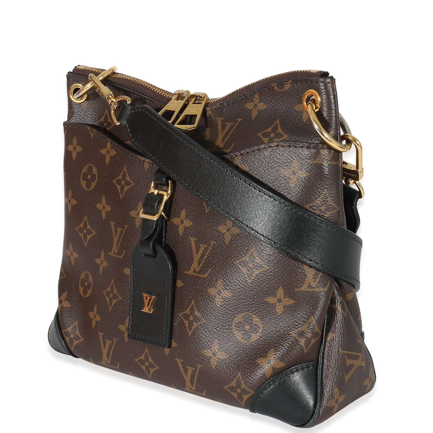 Designer Women's Crossbody Bag | Louis Vuitton Black Leather Monogram Canvas Odeon PM