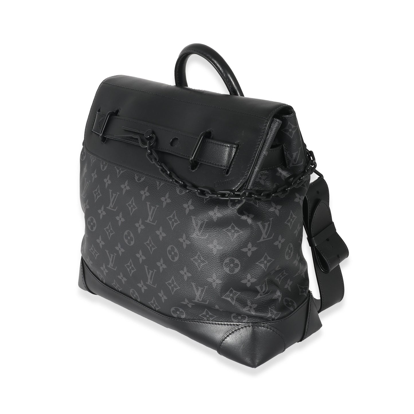 Louis Vuitton Black Taurillon Monogram Eclipse Steamer PM