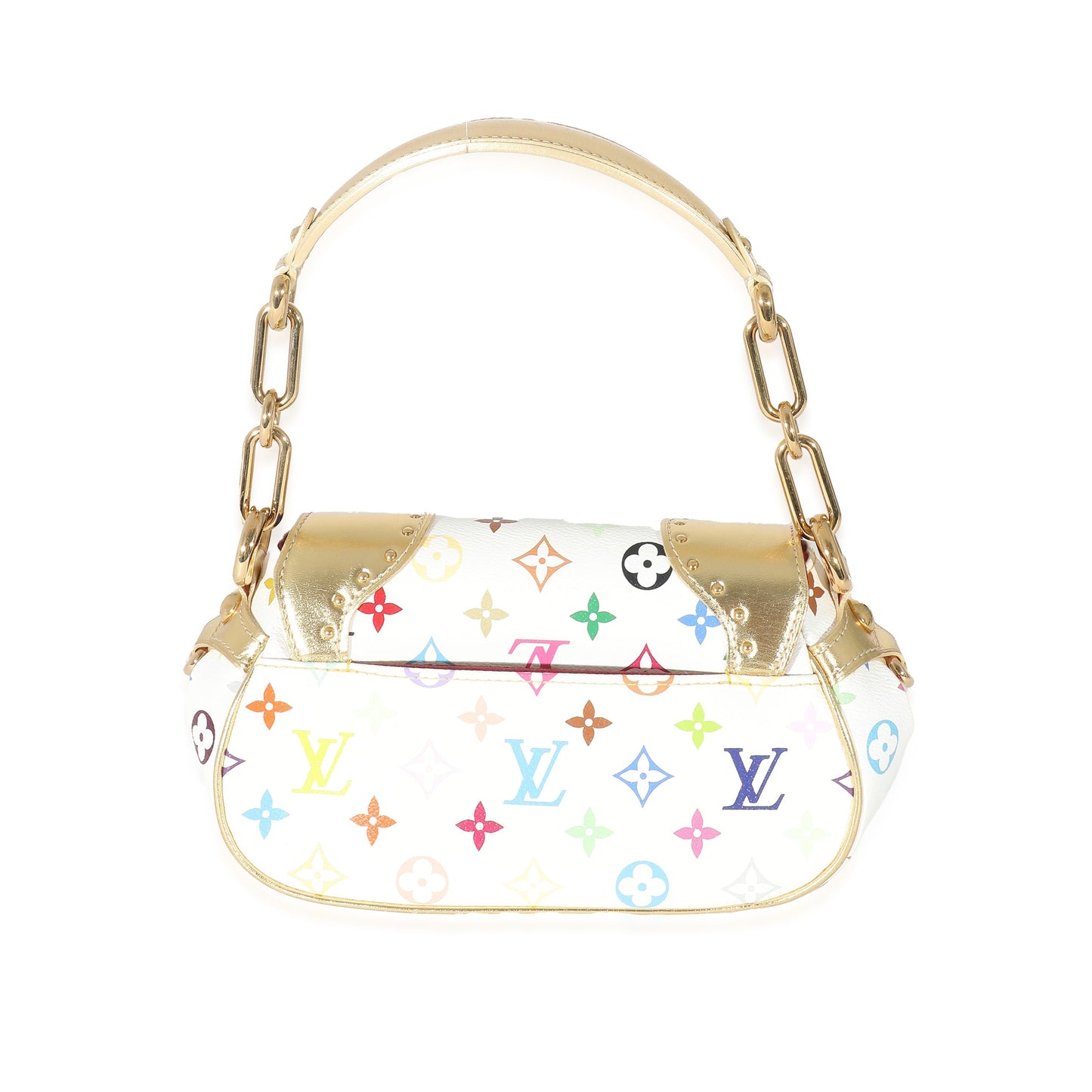 Luxury Women's Handbag | Louis Vuitton White Multicolor Monogram Canvas Gold Marilyn