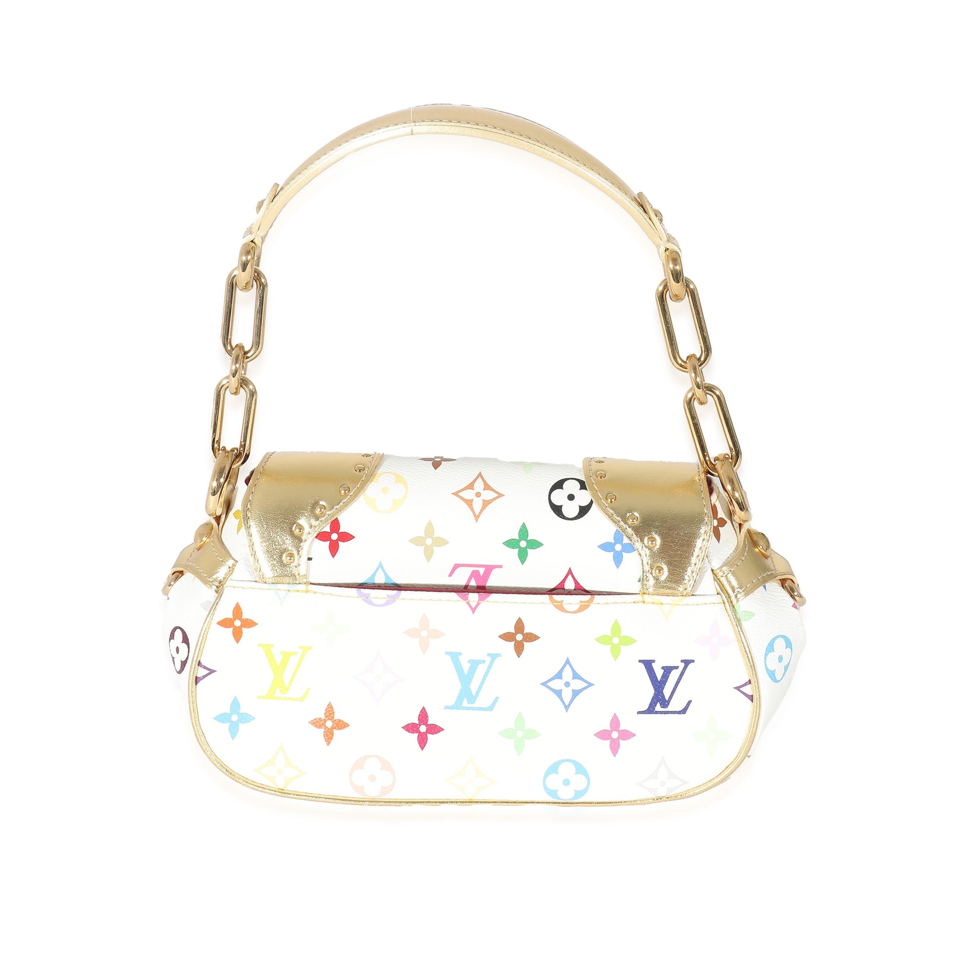 Luxury Women's Handbag | Louis Vuitton White Multicolor Monogram Canvas Gold Marilyn