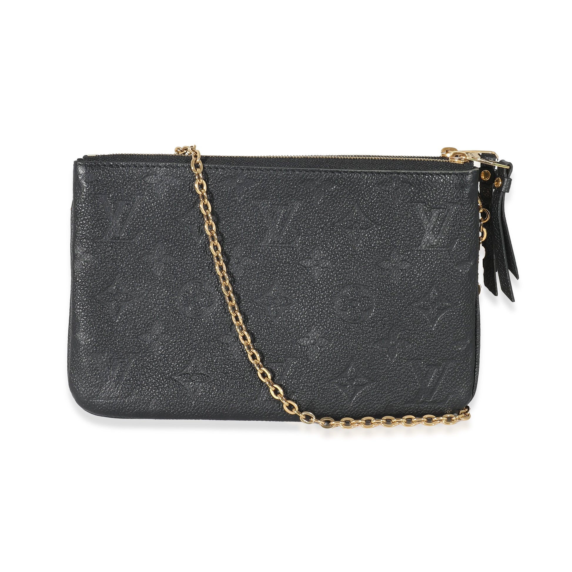 Designer Women's Crossbody Bag | Louis Vuitton Black Empreinte Double Zip Pochette