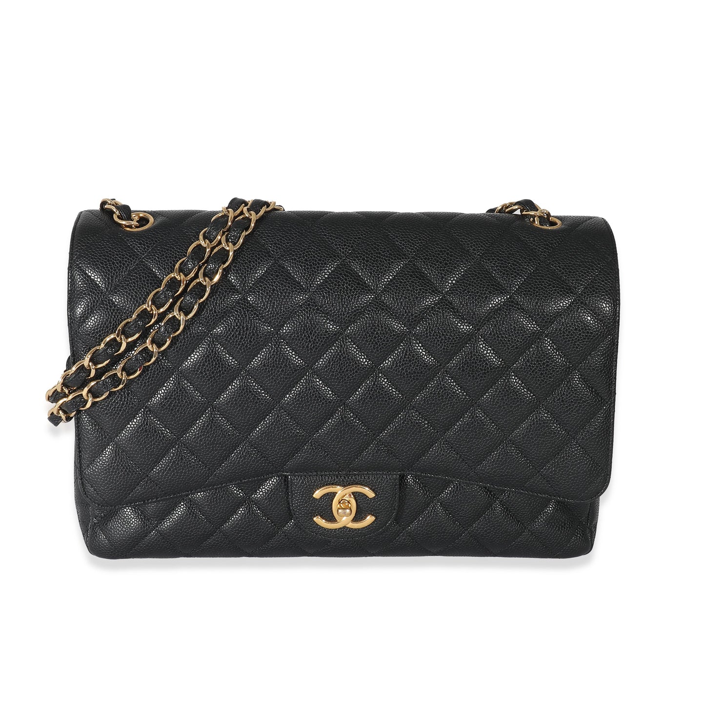 CHANEL Black Caviar Maxi Double Flap Bag