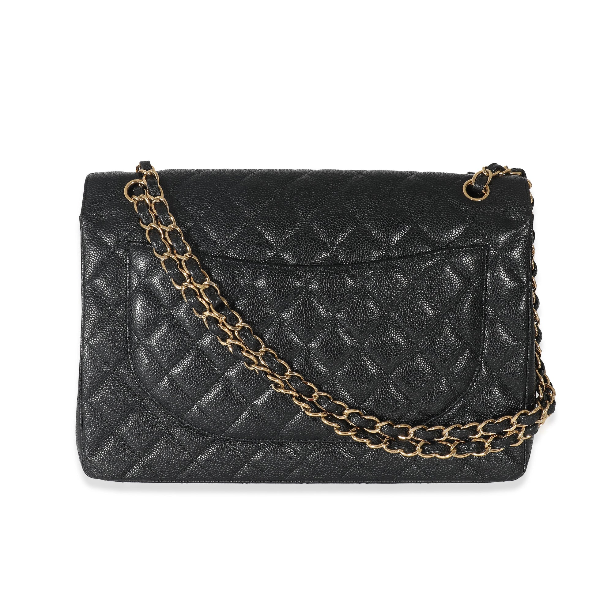 CHANEL Black Caviar Maxi Double Flap Bag
