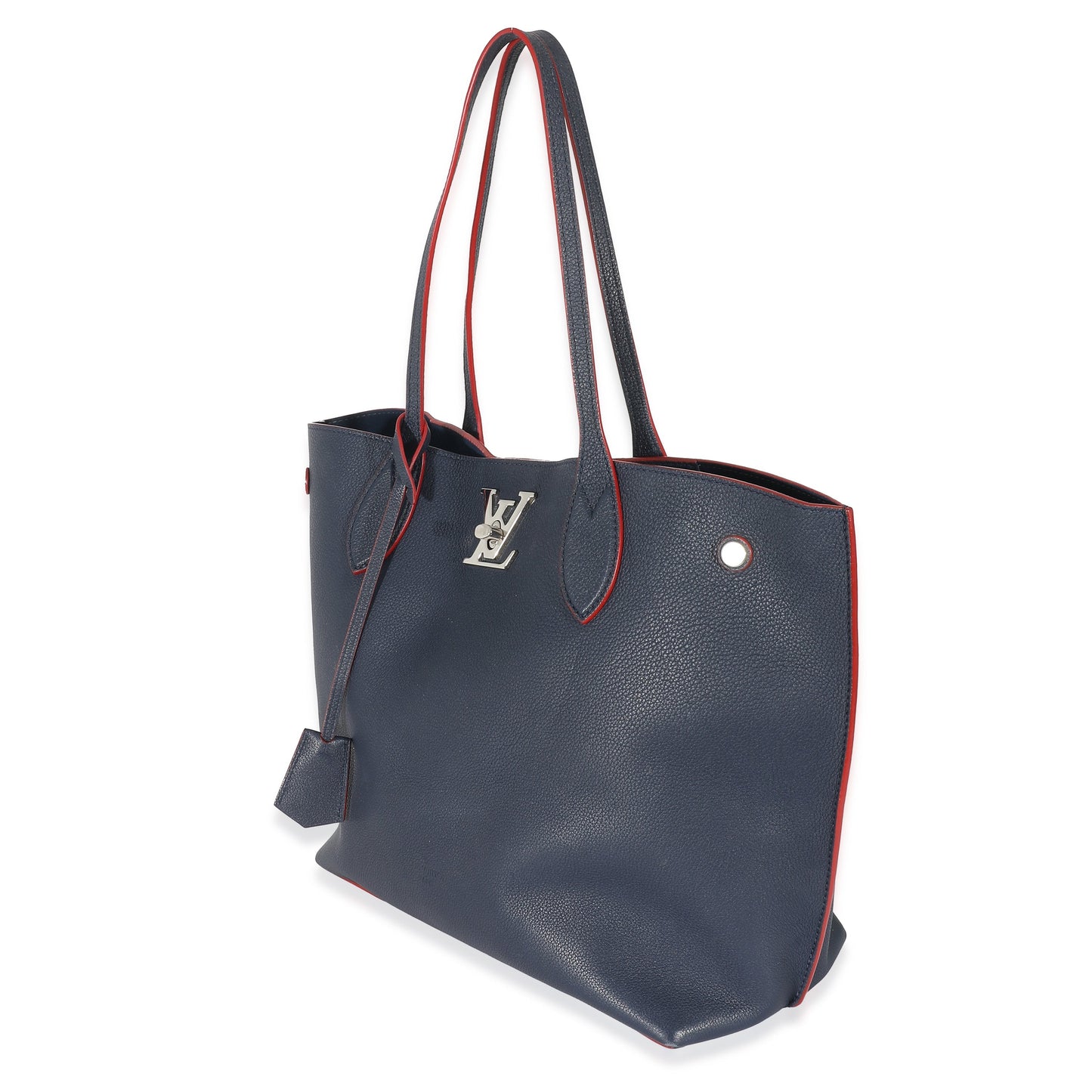 Luxury Women's Tote Bag | Louis Vuitton Marine Rouge Calfskin Lockme Go Tote