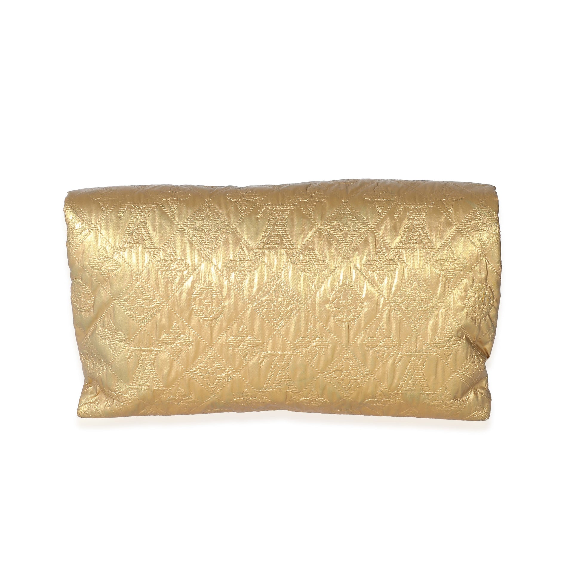 Luxury Women's Clutch Bag | Louis Vuitton Gold Jacquard Quilted Monogram Limelight PM Clutch