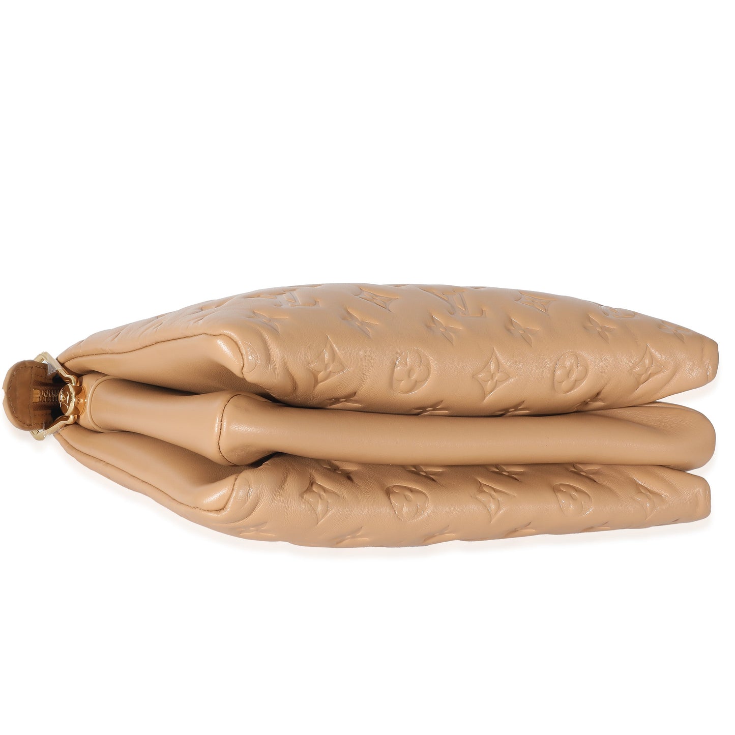 Luxury Women's Handbag | Louis Vuitton Camel Monogram Embossed Puffy Lambskin Coussin PM
