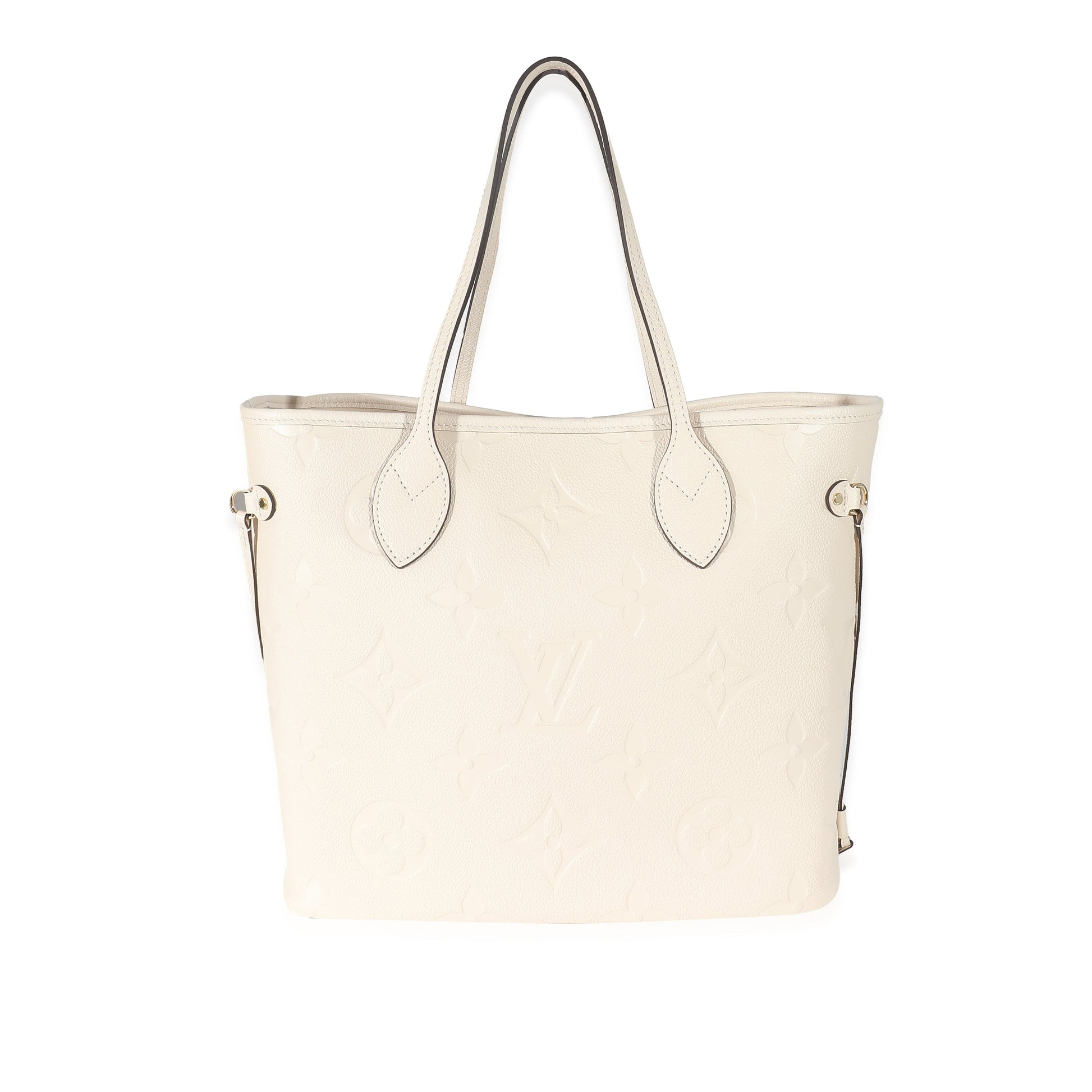 Luxury Women's Tote Bag | Louis Vuitton Crème Monogram Empreinte Neverfull MM
