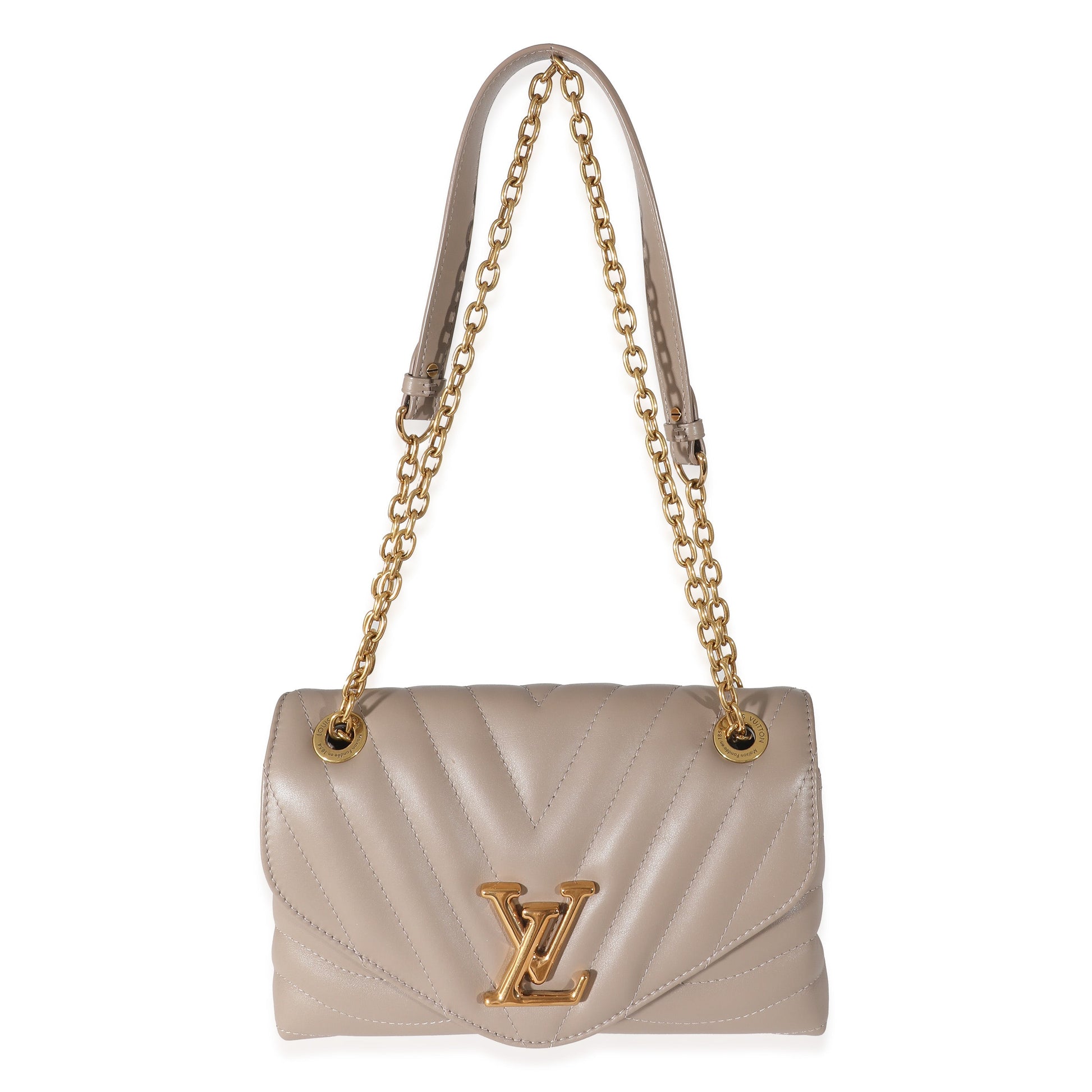 Luxury Women's Handbag | Louis Vuitton Taupe Calf Leather New Wave Chain MM