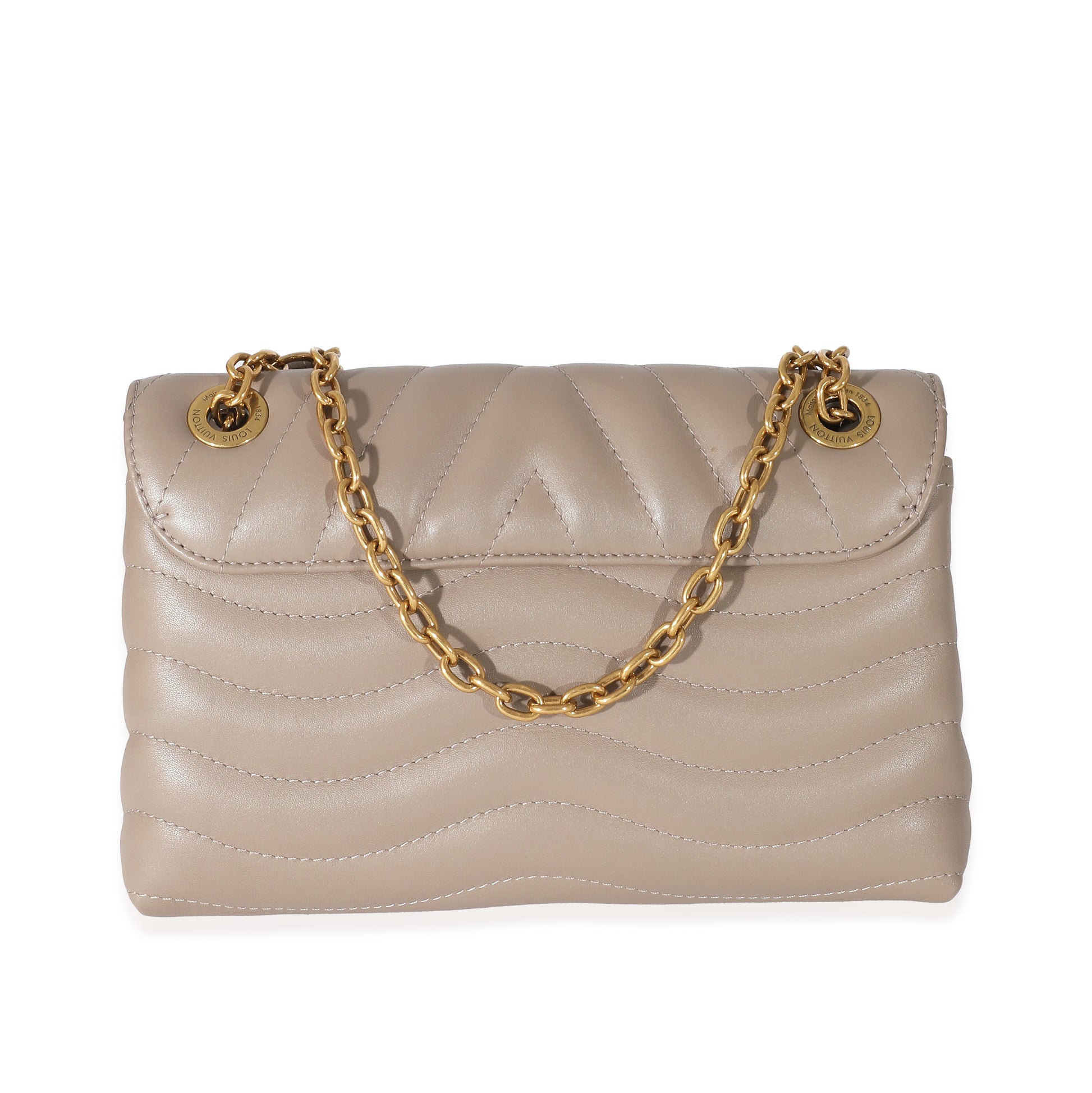 Luxury Women's Handbag | Louis Vuitton Taupe Calf Leather New Wave Chain MM