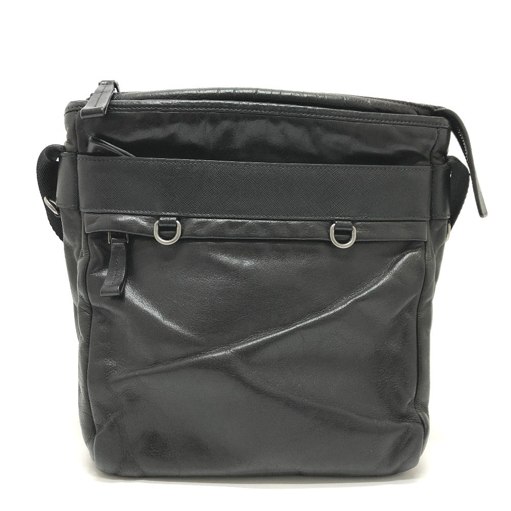 PRADA Shoulder Bag 2VH022 leather black Messenger mens