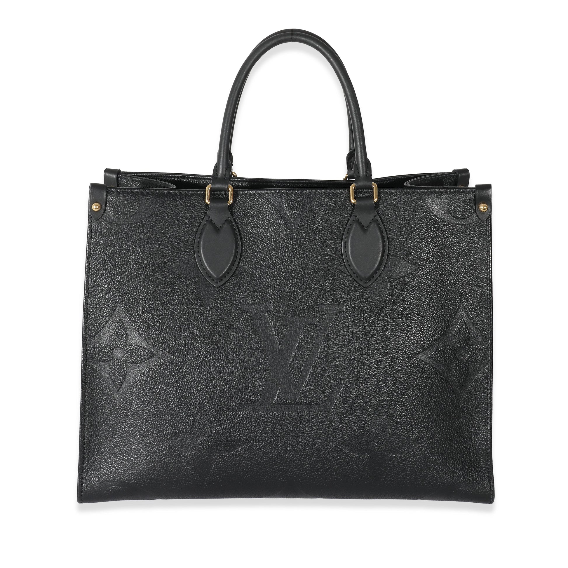 Luxury Women's Tote Bag | Louis Vuitton Black Monogram Empreinte Giant Onthego MM