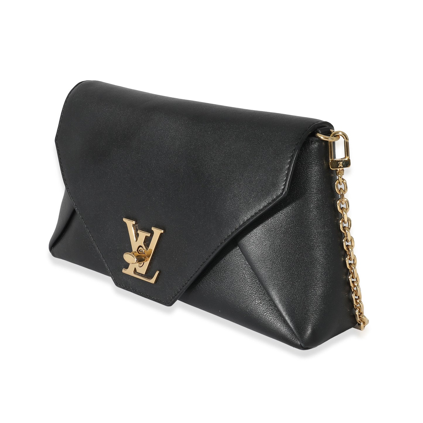 Louis Vuitton Black Calfskin Love Note Chain Clutch