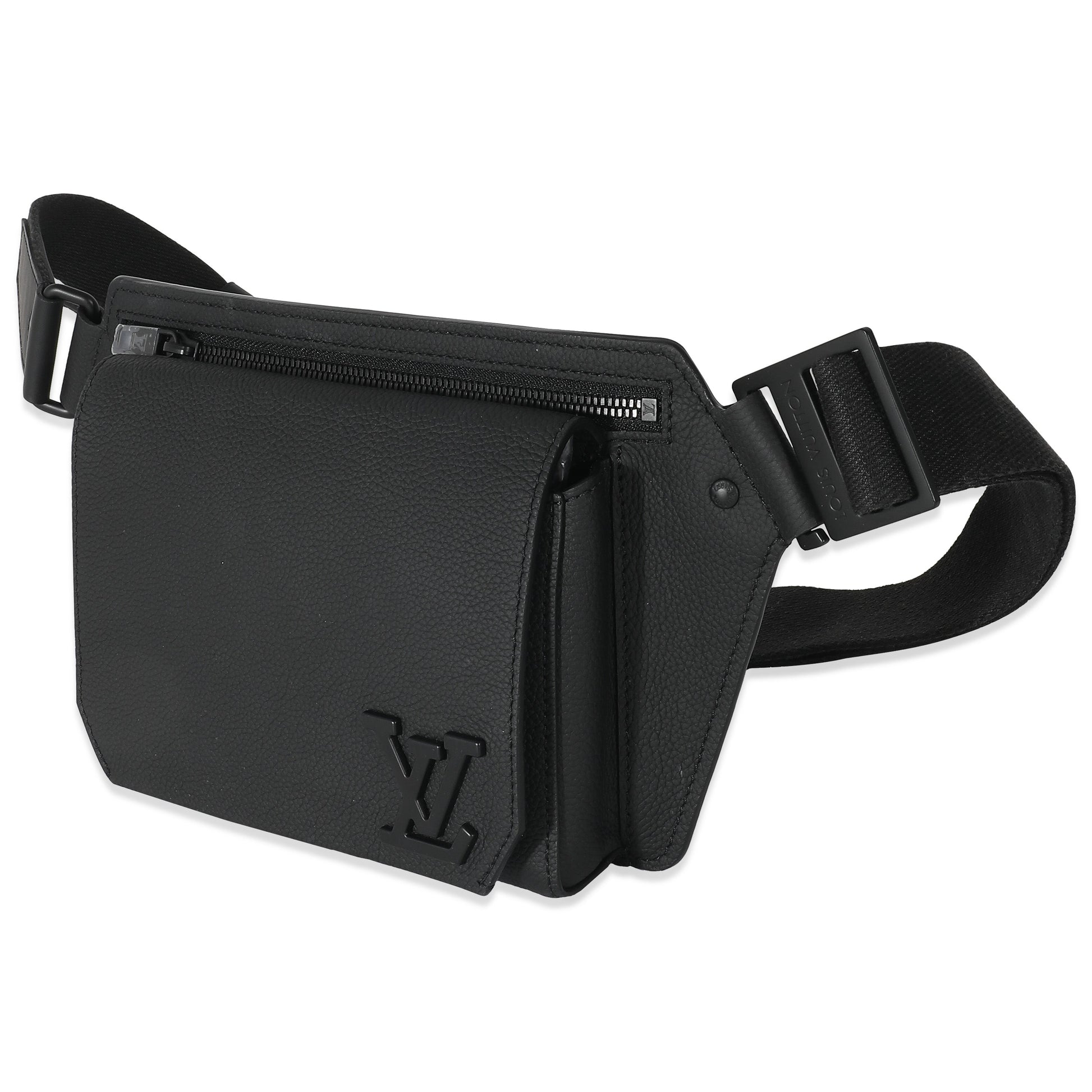Luxury Women's Handbag | Louis Vuitton Black Grained Calfskin Aerogram Takeoff Sling Bag