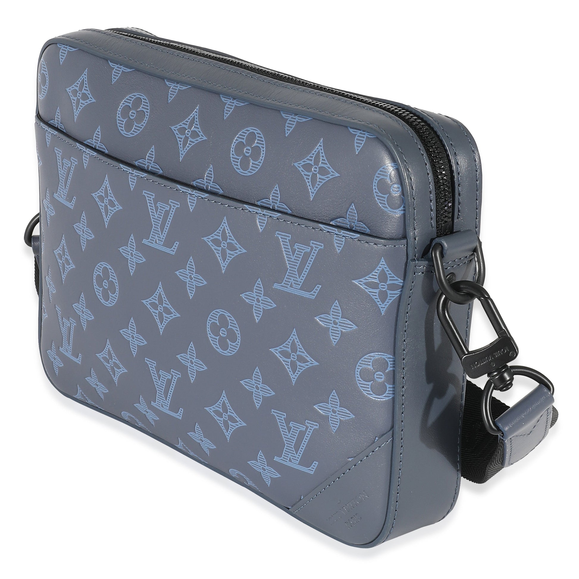 Luxury Women's Handbag | Louis Vuitton Navy Monogram Shadow Calfskin Duo Messenger