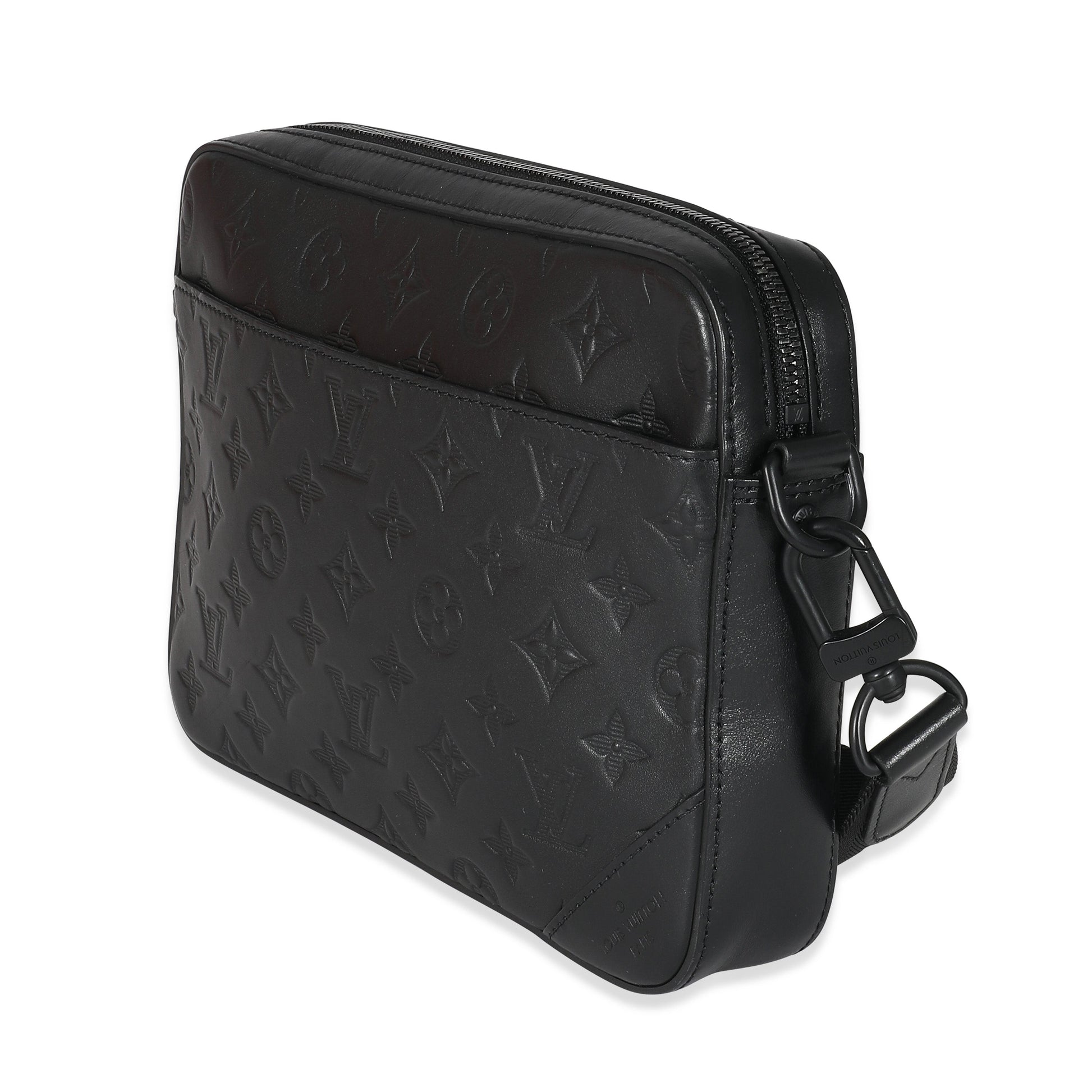 Louis Vuitton Black Monogram Shadow Leather Duo Messenger Bag
