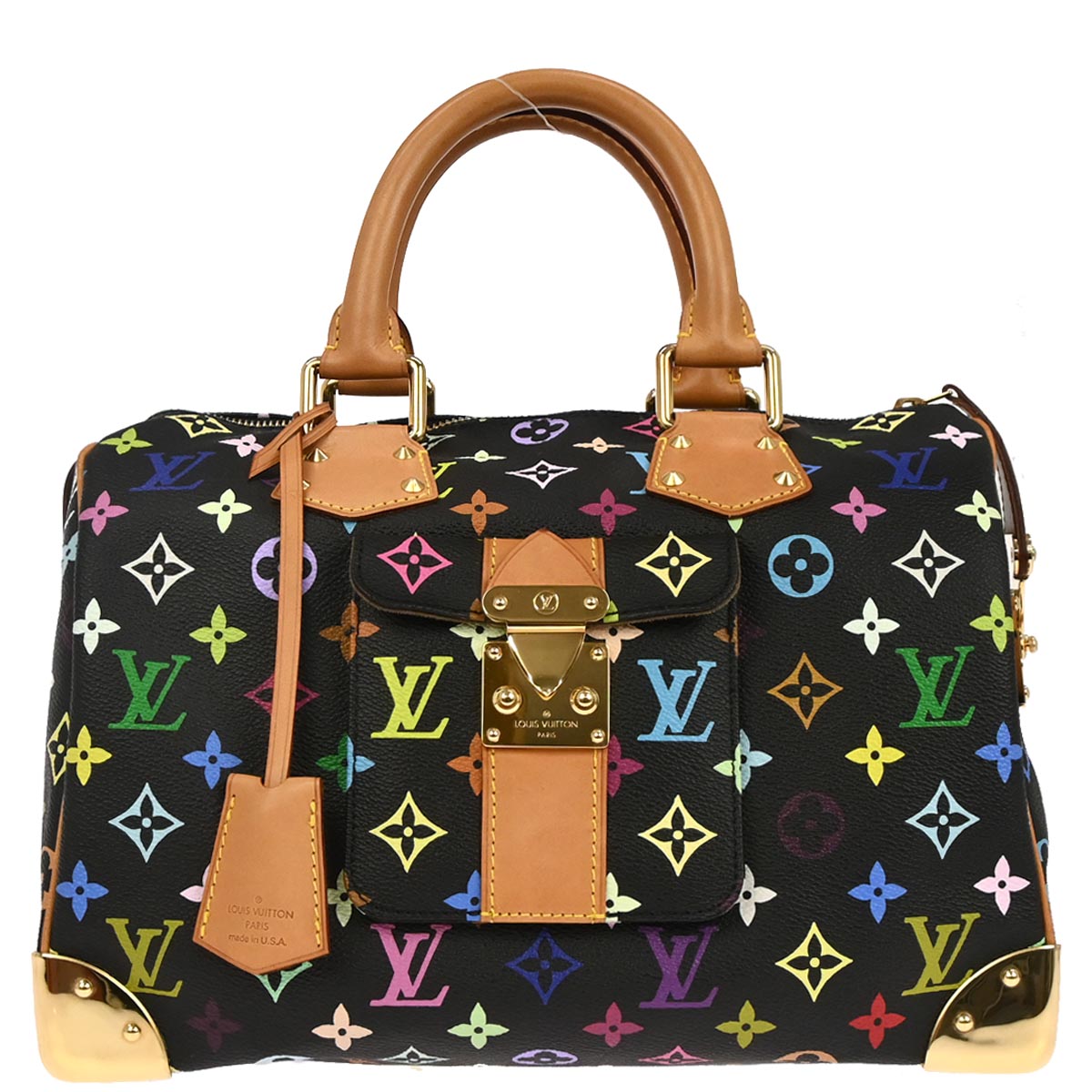 Louis Vuitton 2004 Black Monogram Multicolor 30 Handbag M92642