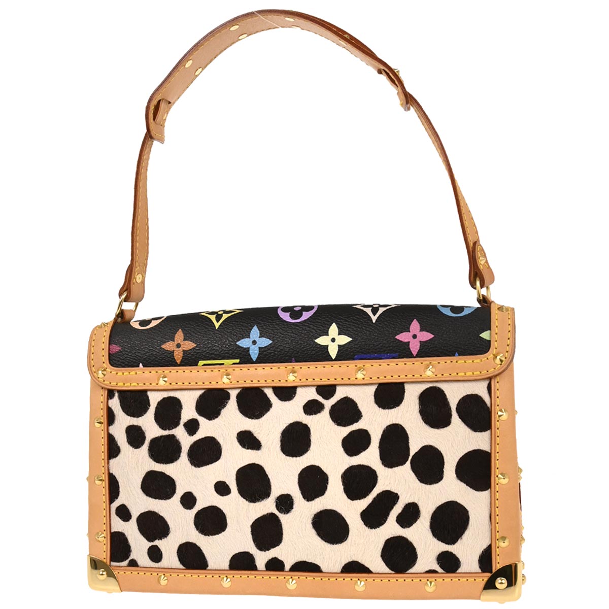 Louis Vuitton 2003 Black Monogram Multicolor Pochette Dalmatian Handbag M92826