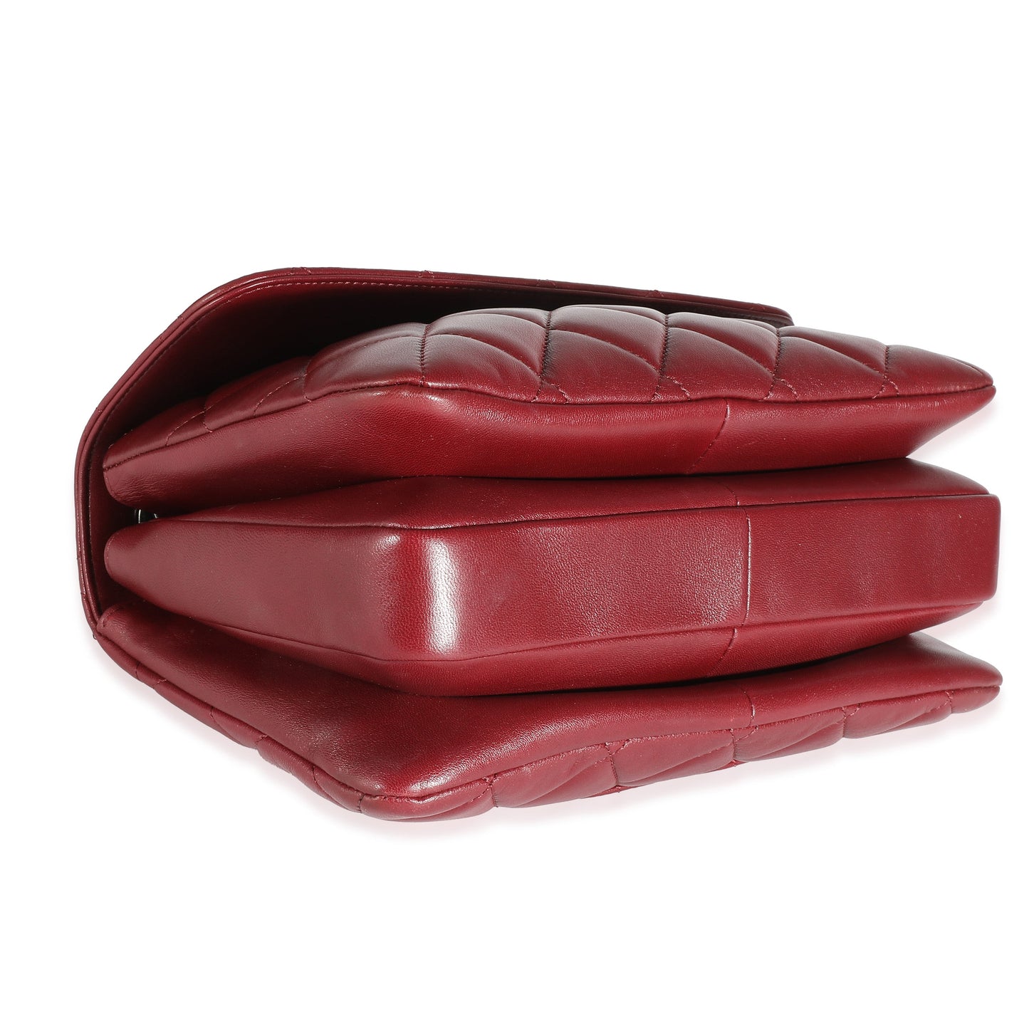 CHANEL Burgundy Quilted Lambskin Small Trendy Flap Bag