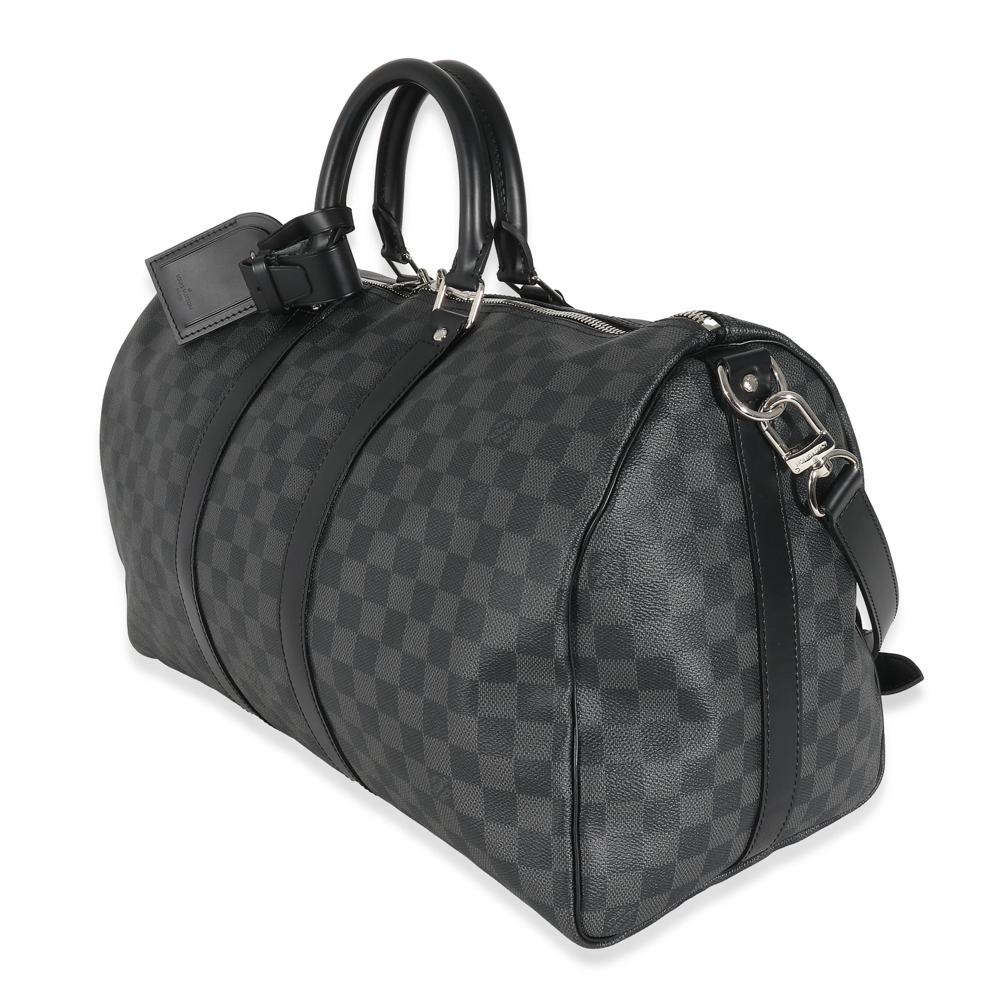 Luxury Women's Handbag | Louis Vuitton Damier Graphite Canvas Keepall Bandoulière 45