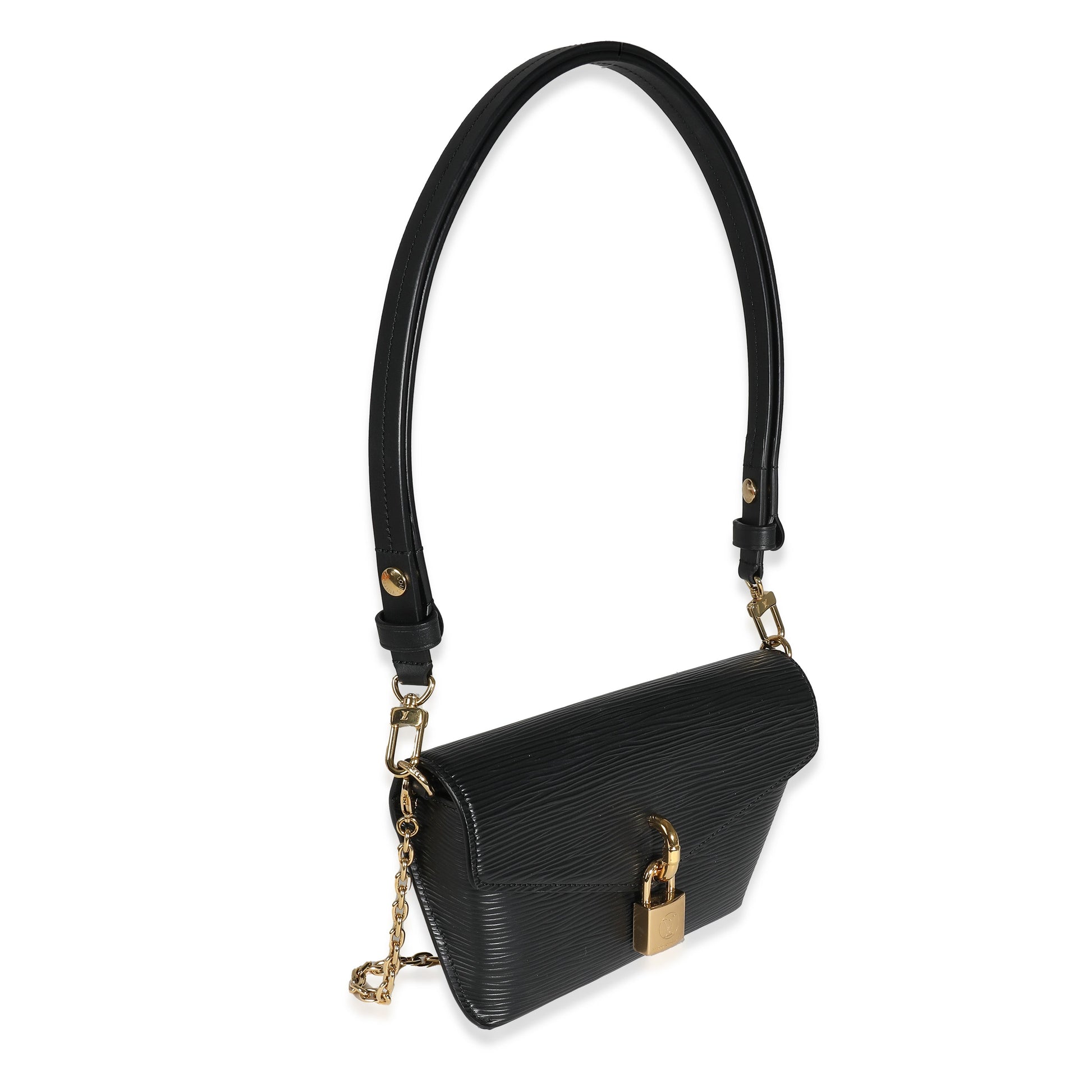 Louis Vuitton Black Epi Padlock On Strap