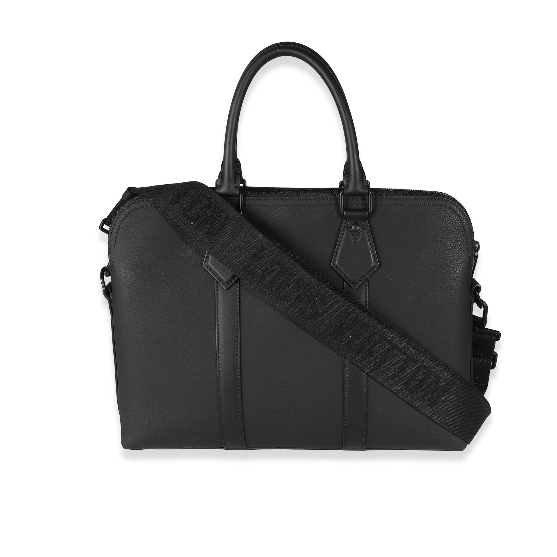 Louis Vuitton Black Calfskin Aerogram Takeoff Briefcase