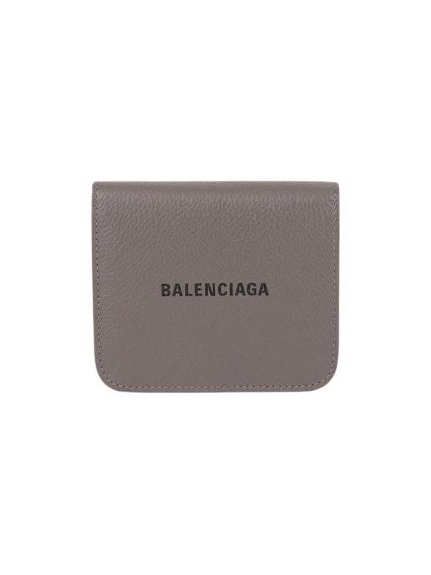 Luxury Balenciaga Trending 2025 Logo Coin Pocket Flap Half Wallet Medium Grey
