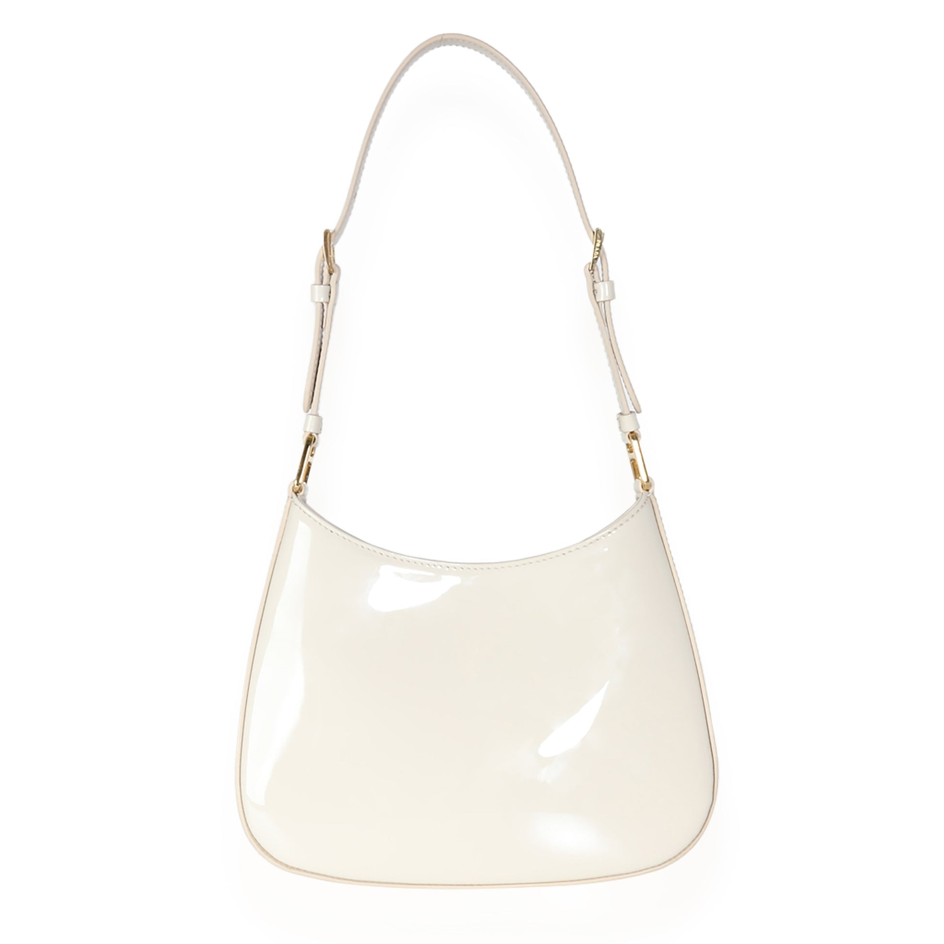 PRADA Ivory Patent Cleo Bag