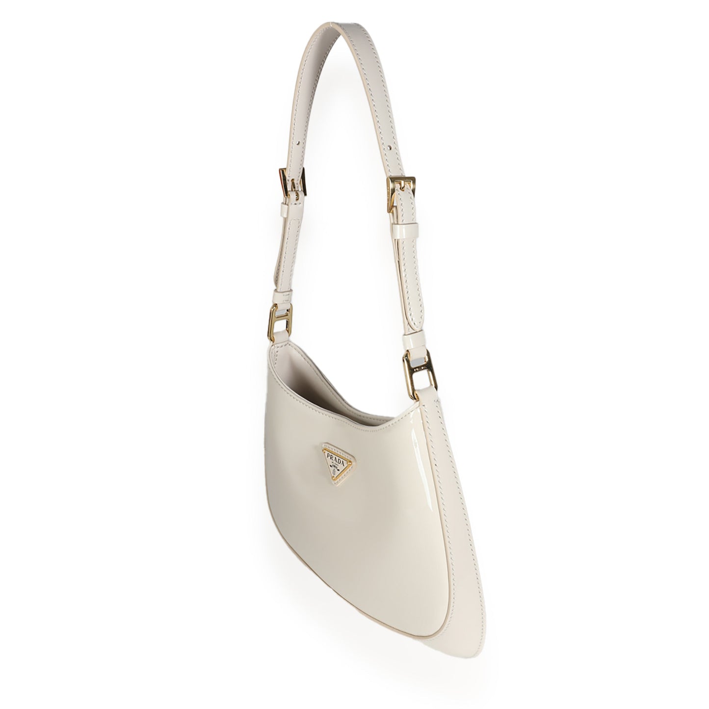 PRADA Ivory Patent Cleo Bag